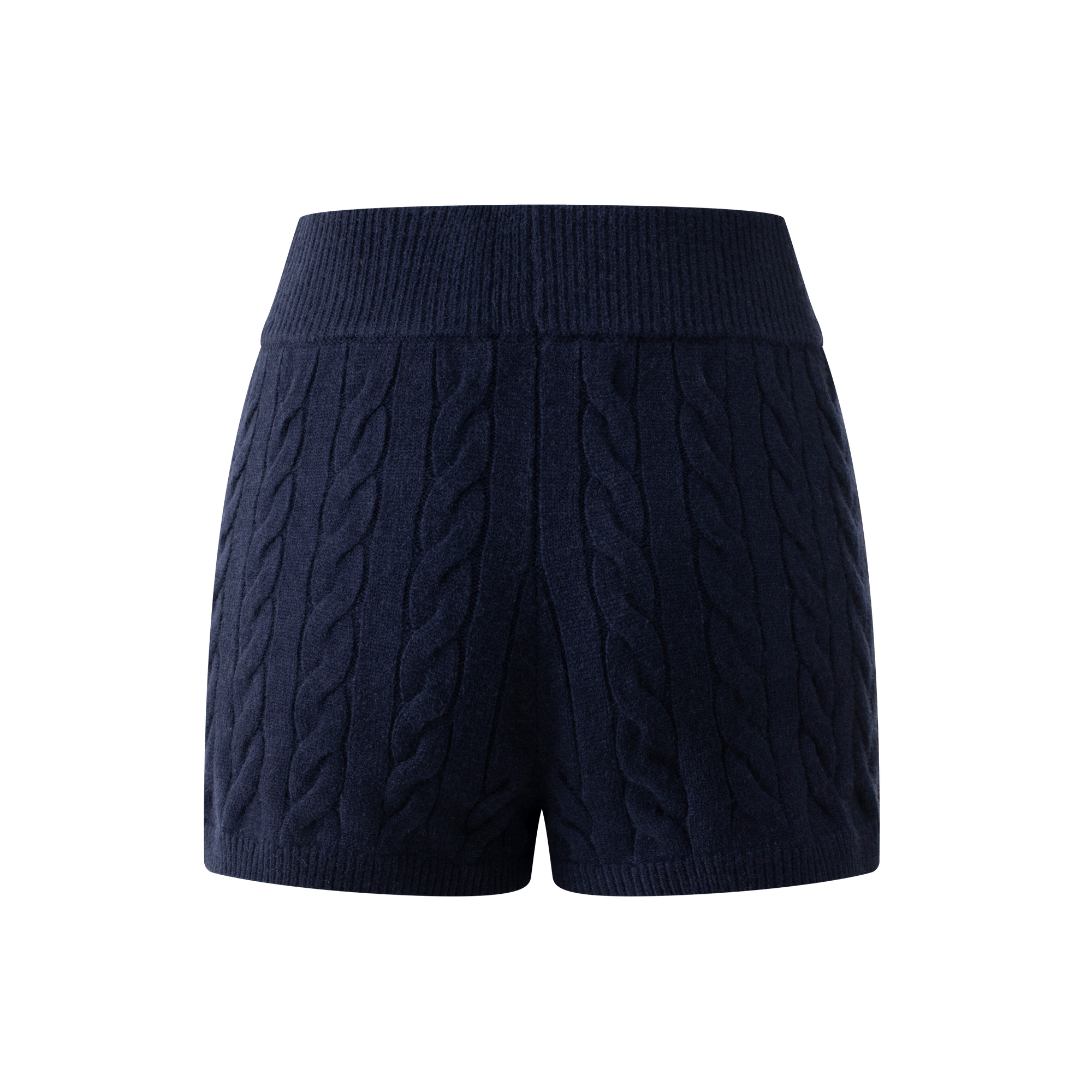 Navy Blue Cable Knit Suit Shorts