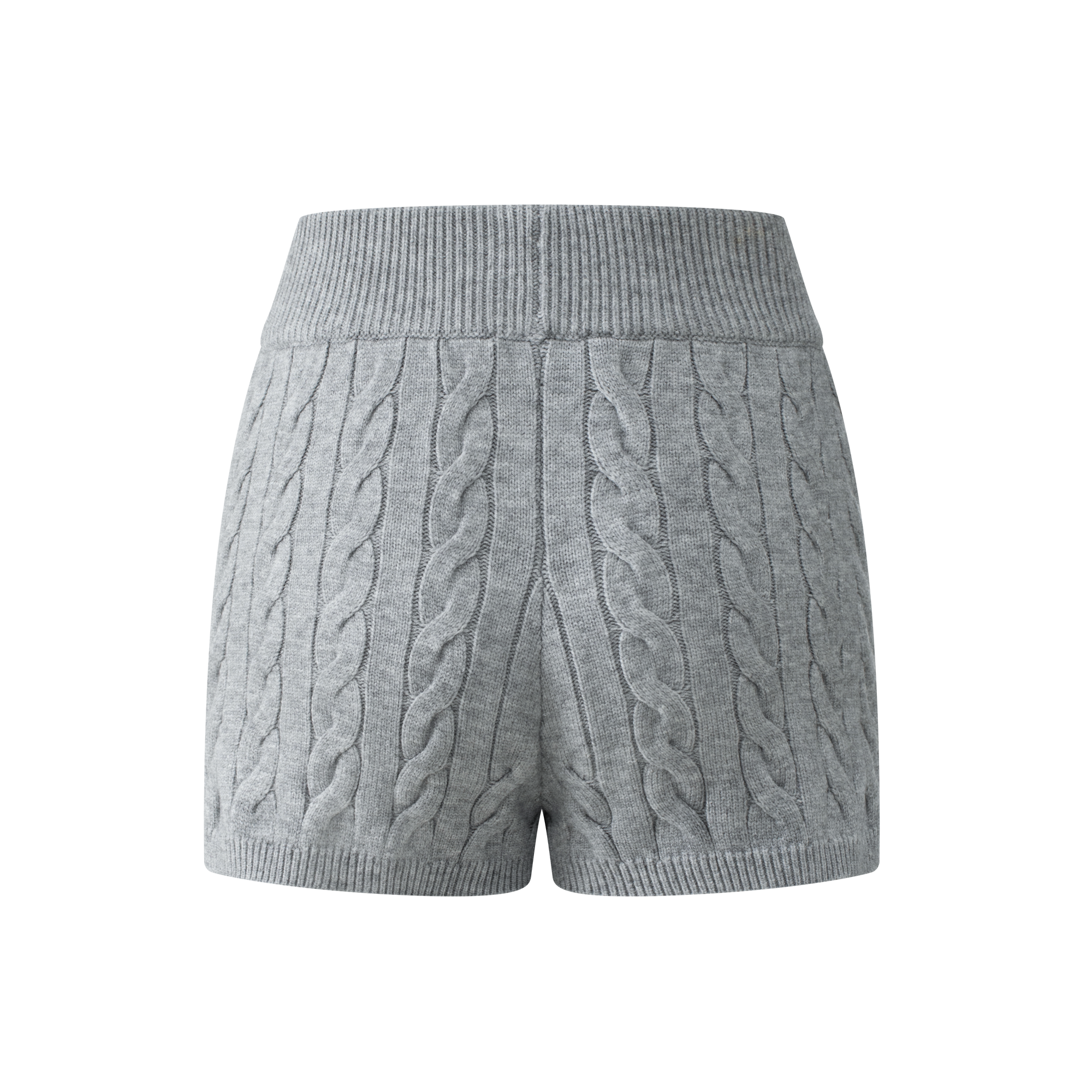 Grey Cable Knit Suit Shorts