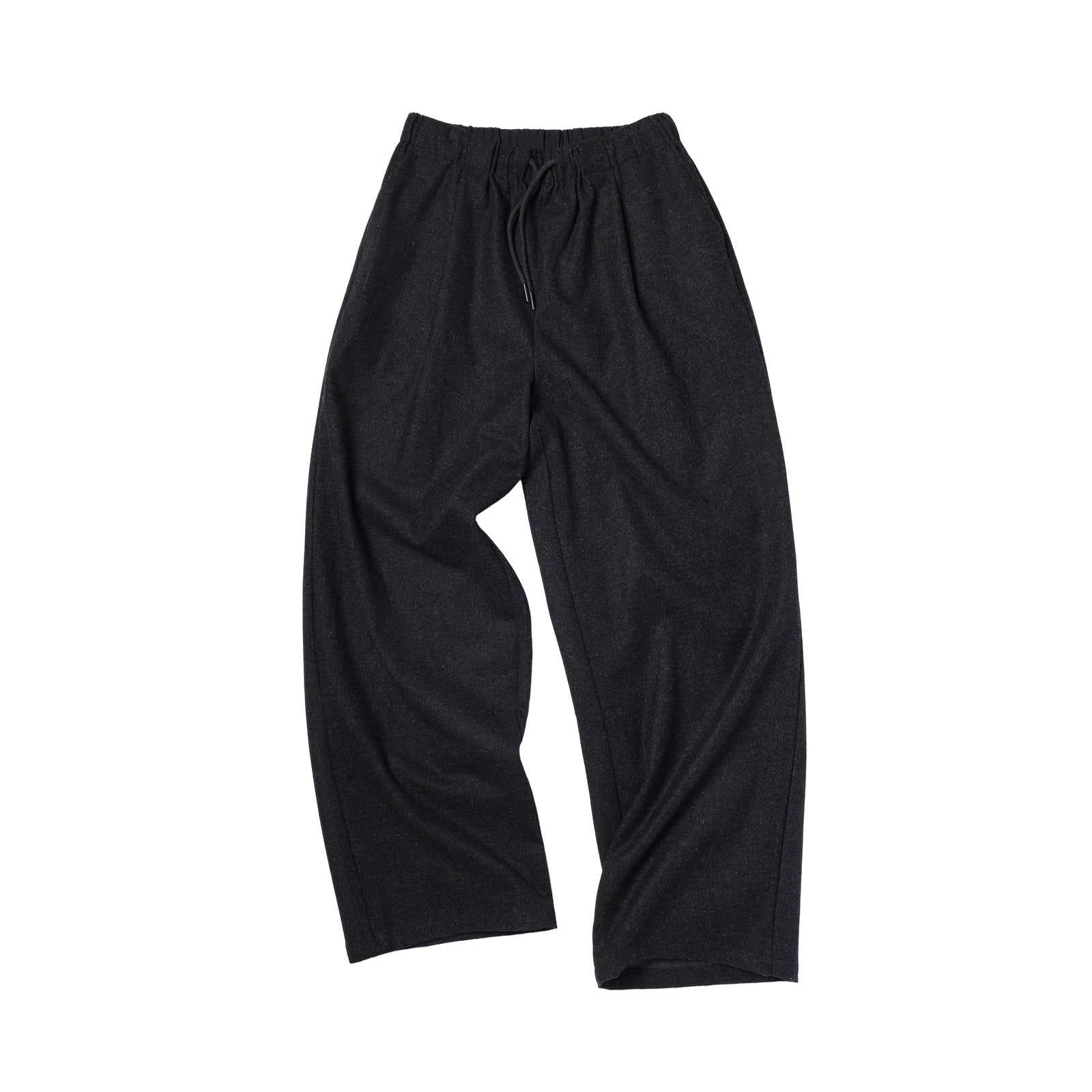 Dark Grey Wool Blend Soft Minimalist Casual Trousers