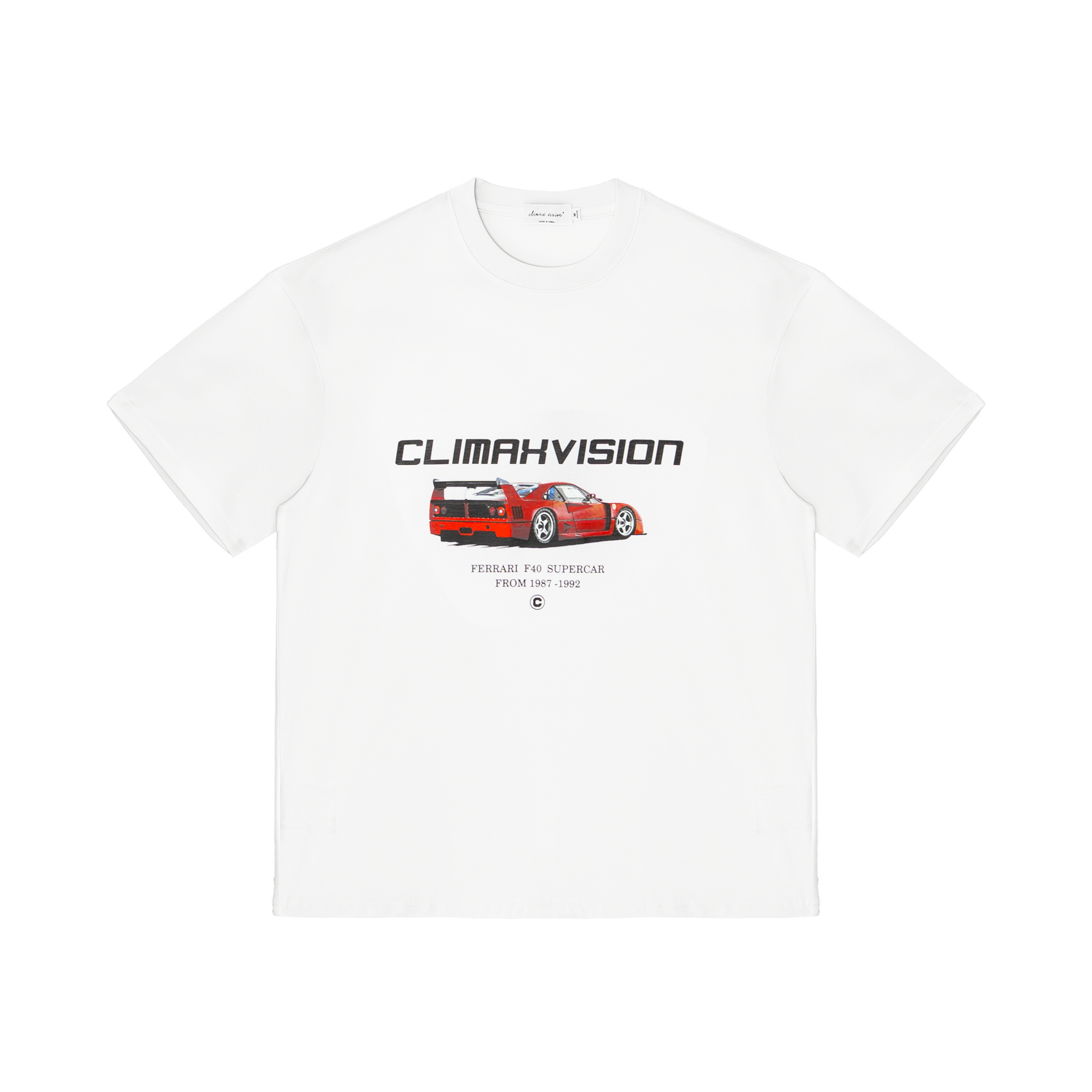 White F40 Car Print T-Shirt