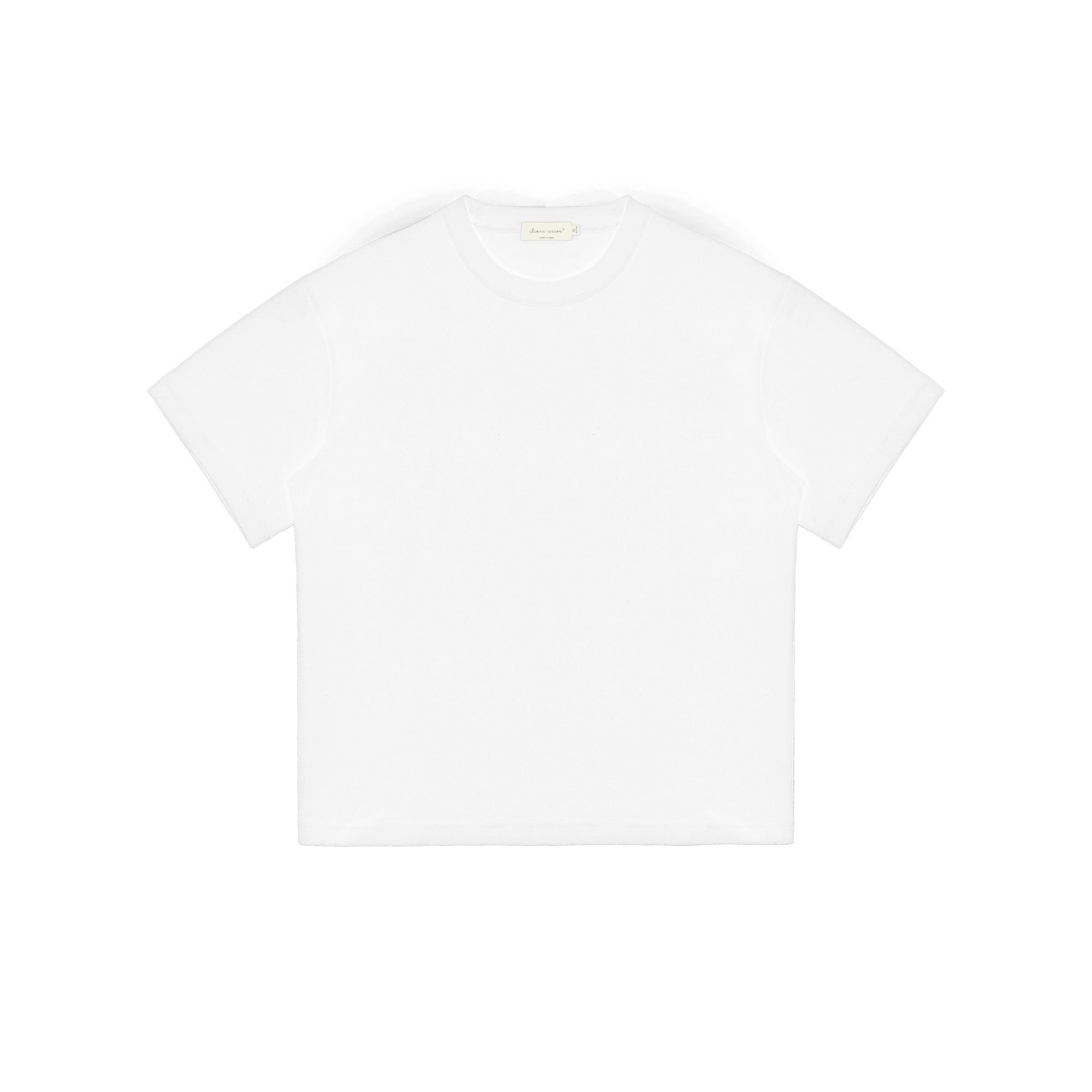 White Cotton Basic Short-sleeved T-shirt
