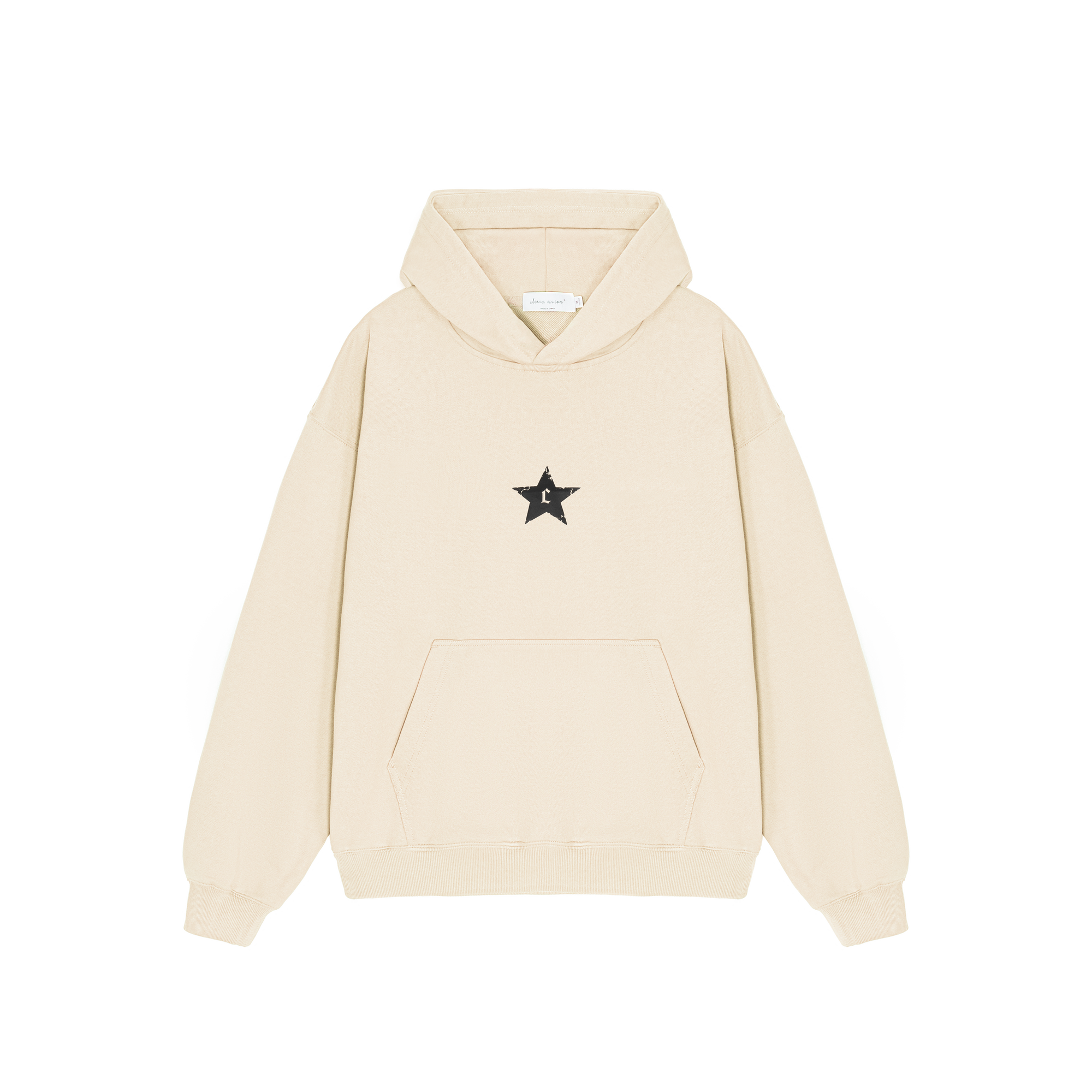 Cream Distressed Stars Hoodie