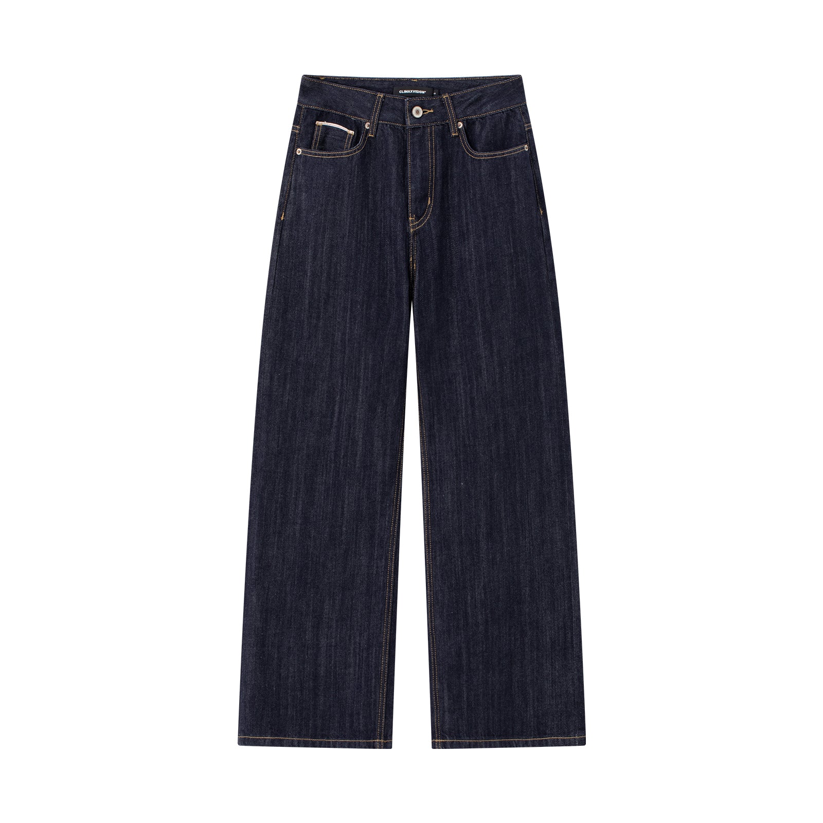 Blue Classic Retro Straight Leg Jeans