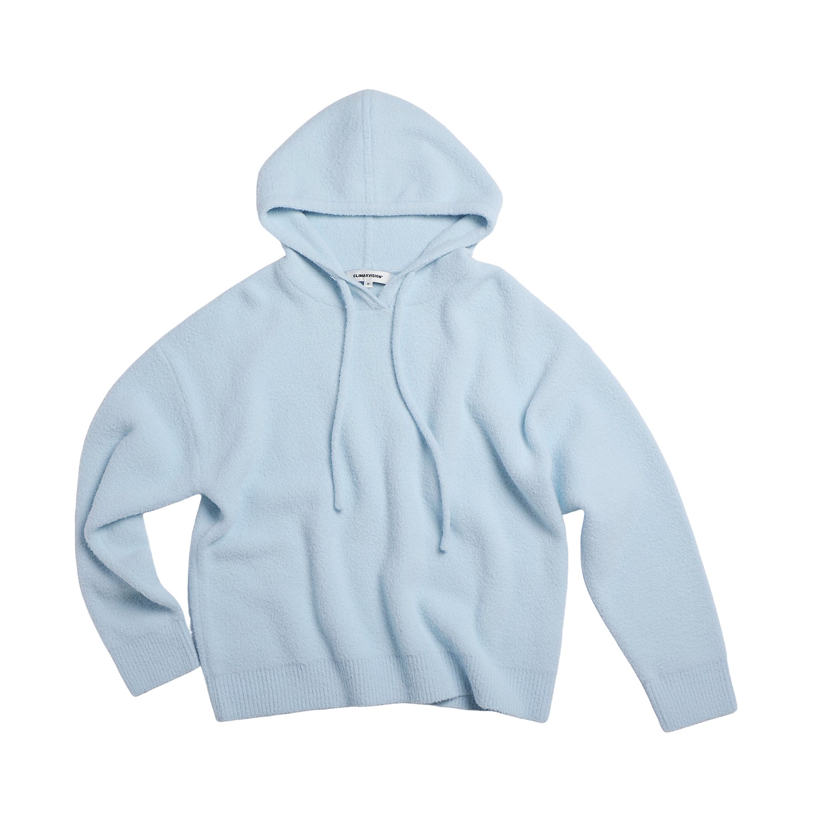 Blue Double-sided Warm Fleece Knit Sweater Hoodie