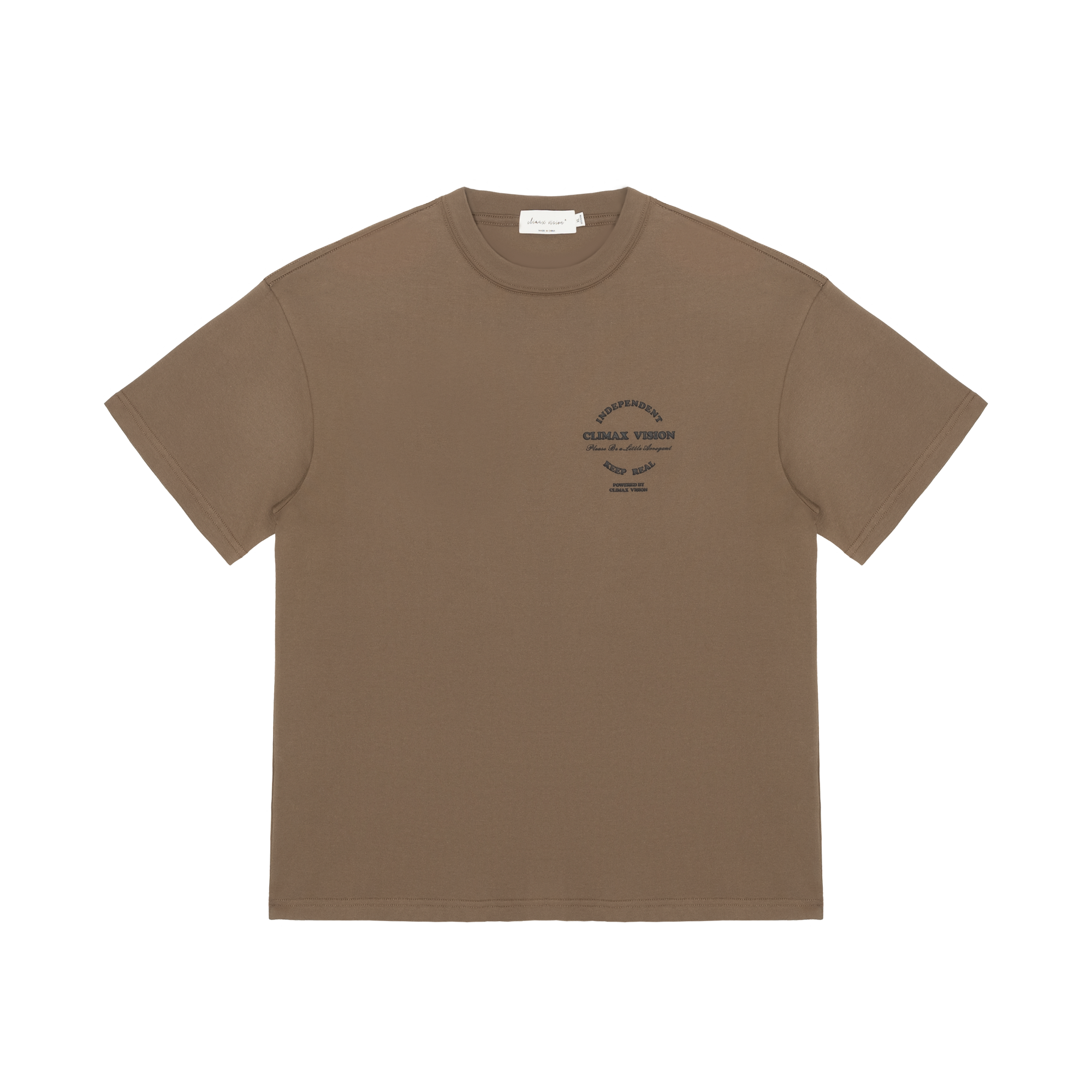 Brown Round Letter Foam Short Sleeves