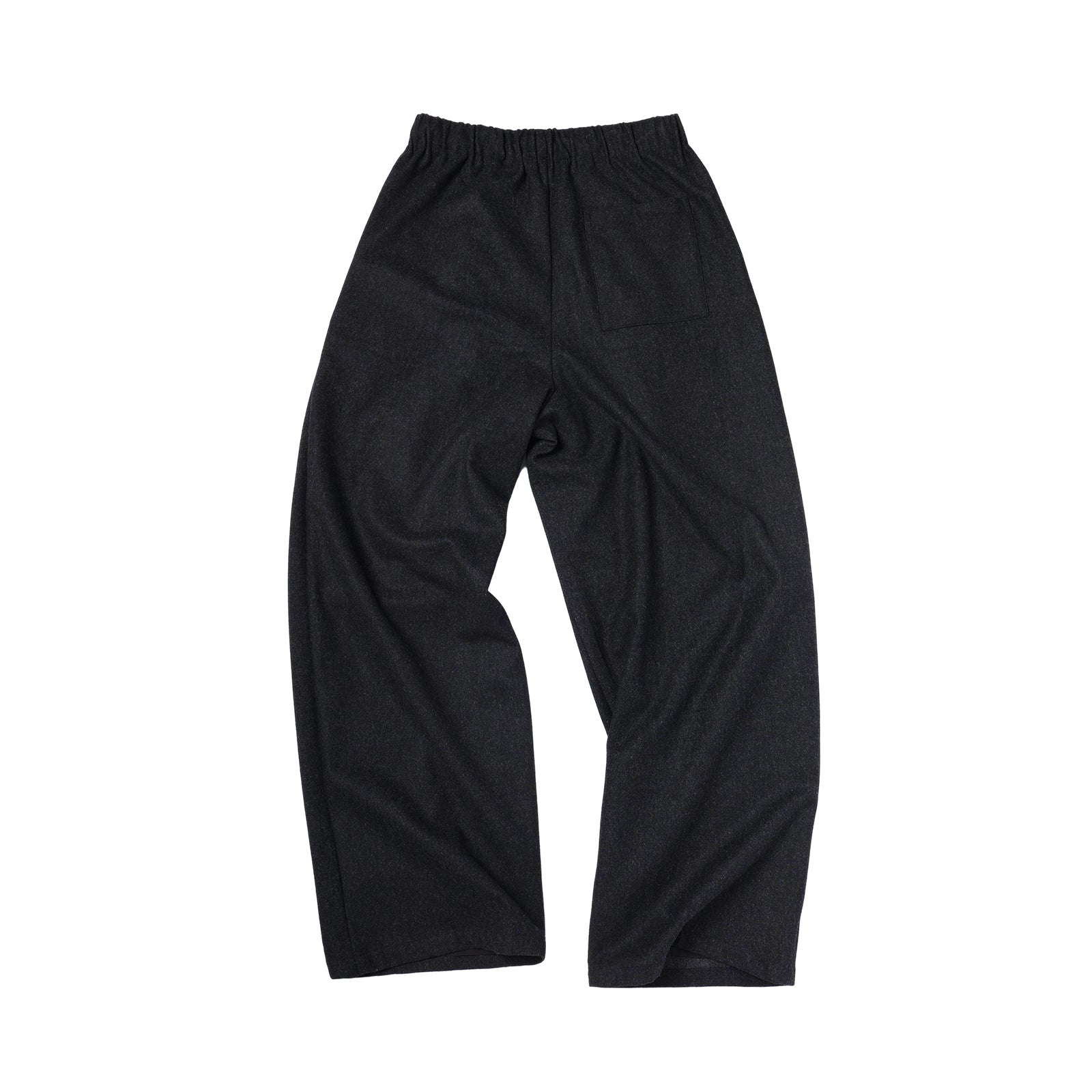 Dark Grey Wool Blend Soft Minimalist Casual Trousers