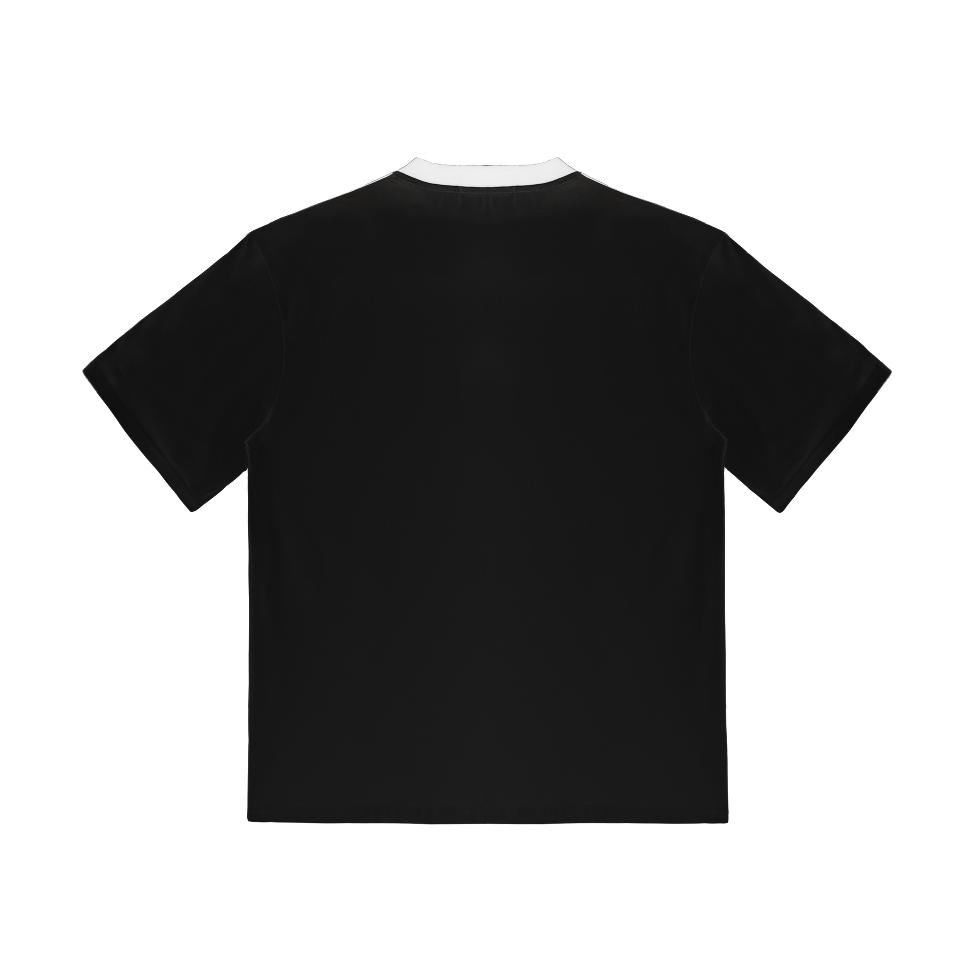 Black Retro Sports Color-blocked Striped T-shirt