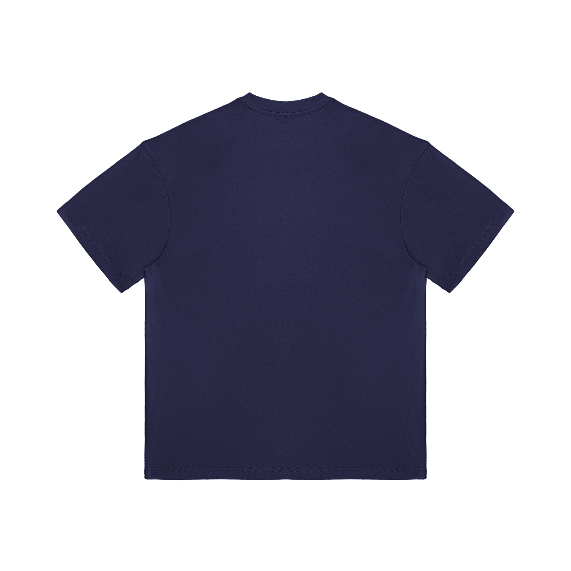 Navy Blue Letter Drop Print Casual Short Sleeves