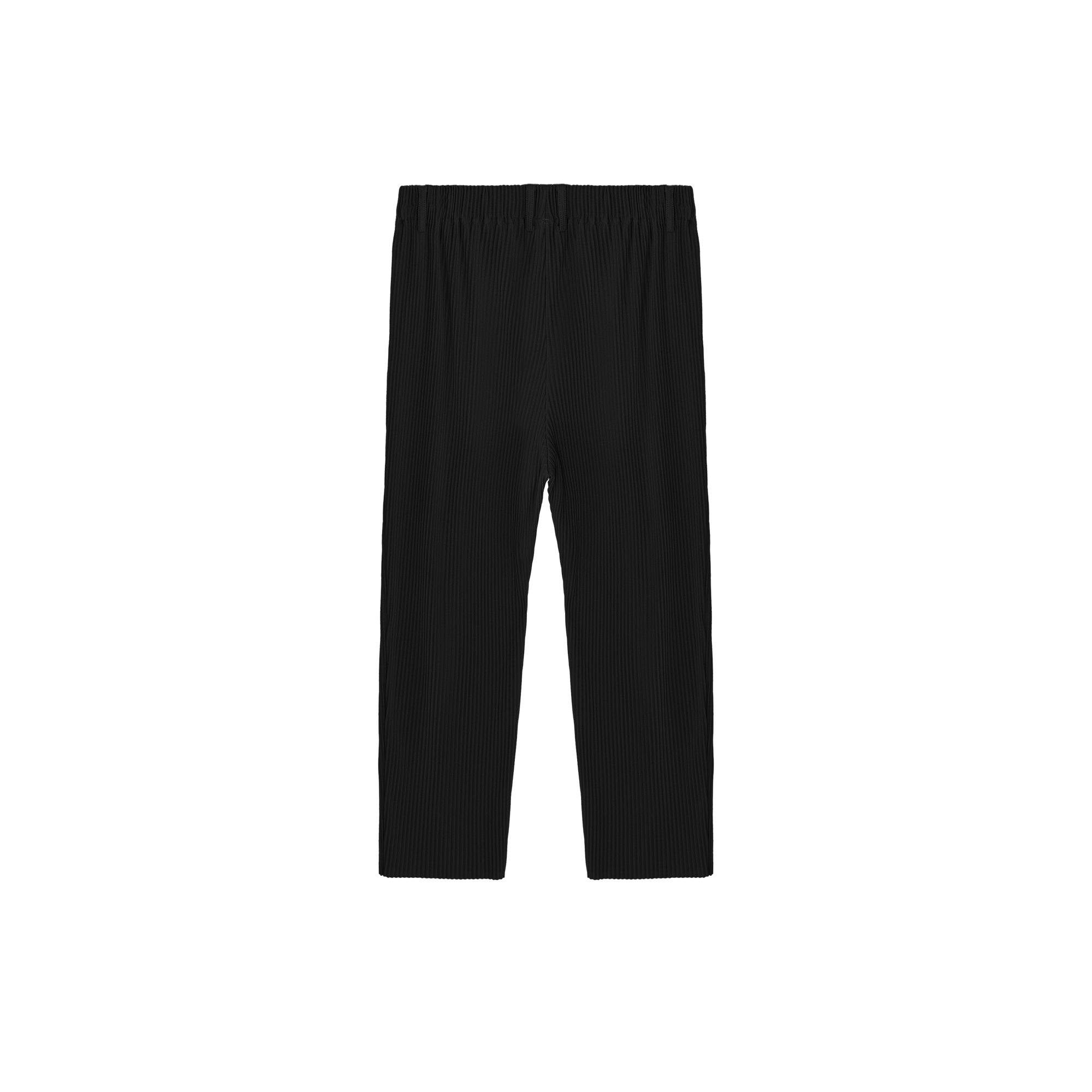 Black Draping Pleated Textured Slit Pants