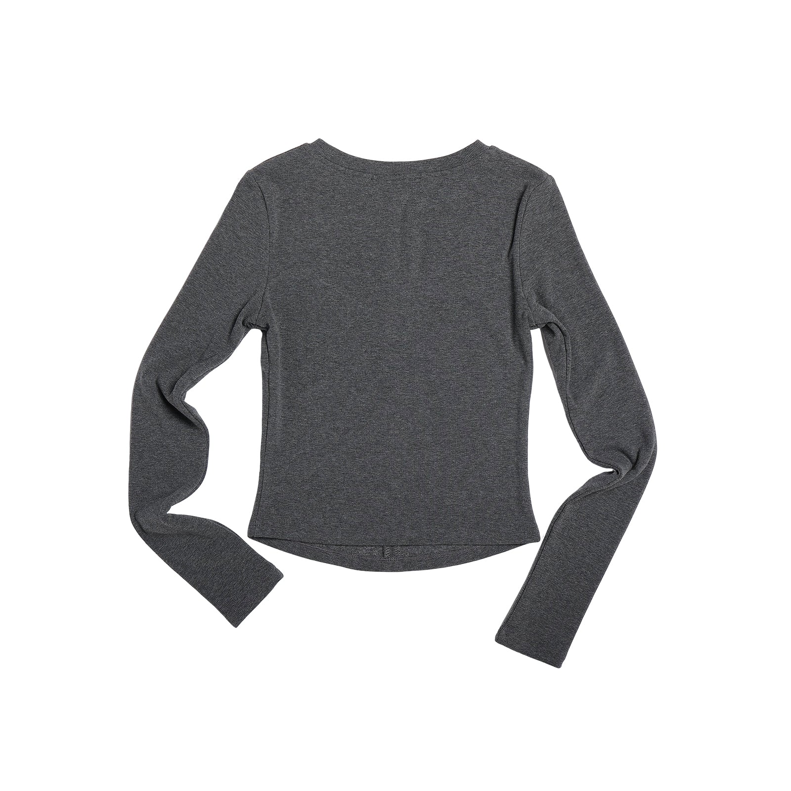 Grey Cross Embroidered Half-Zip Brushed Long Sleeve