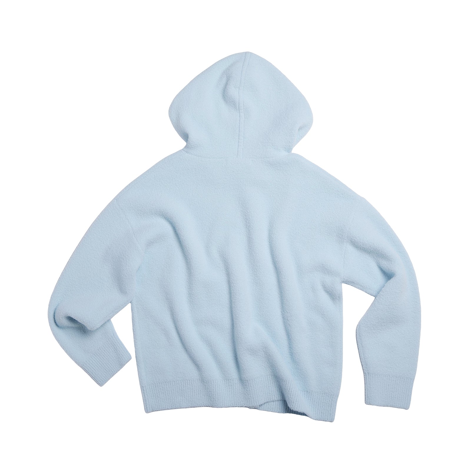 Blue Double-sided Warm Fleece Knit Sweater Hoodie