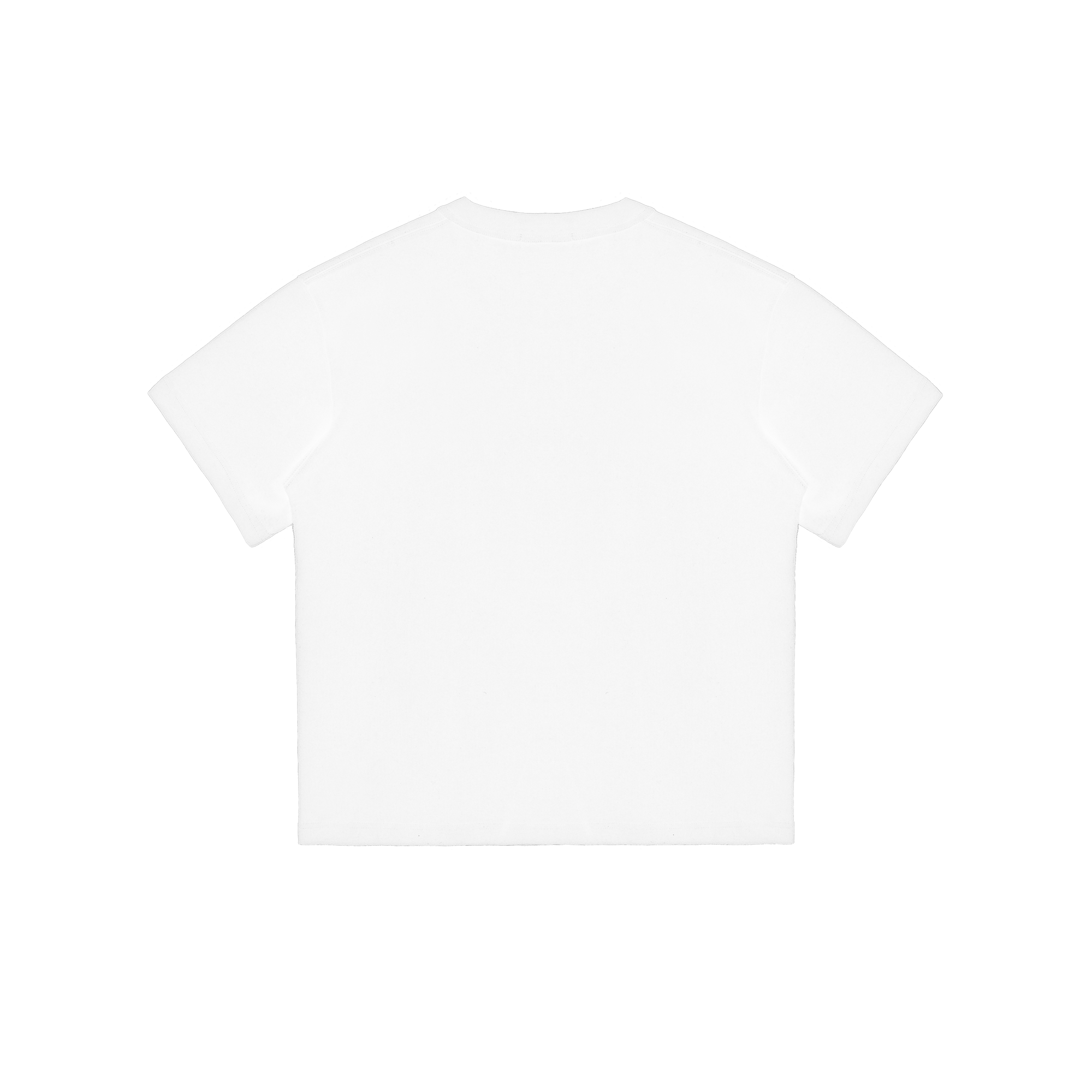 White Cotton Basic Short-sleeved T-shirt
