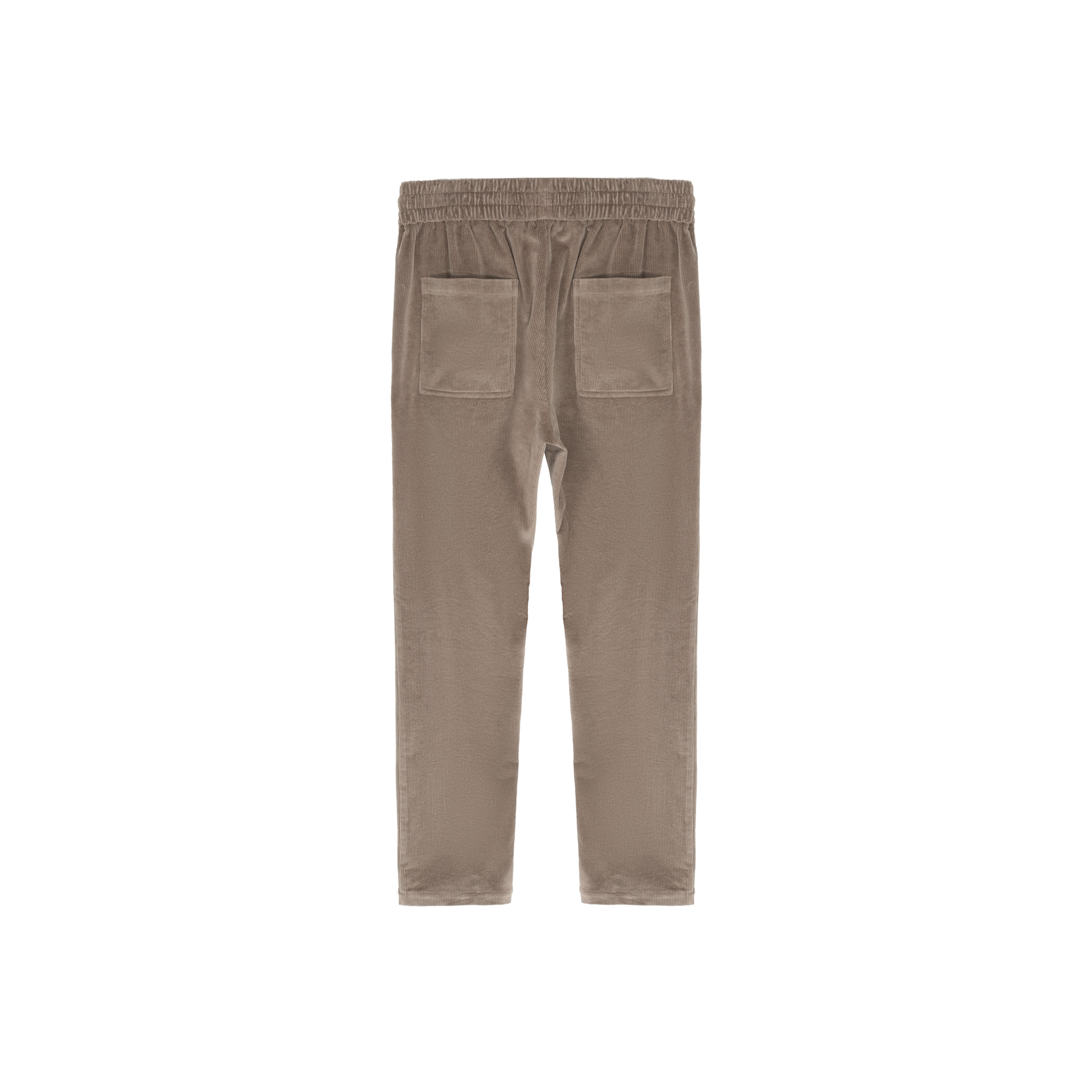 Khaki Grey Corduroy Trousers with Inner Slits