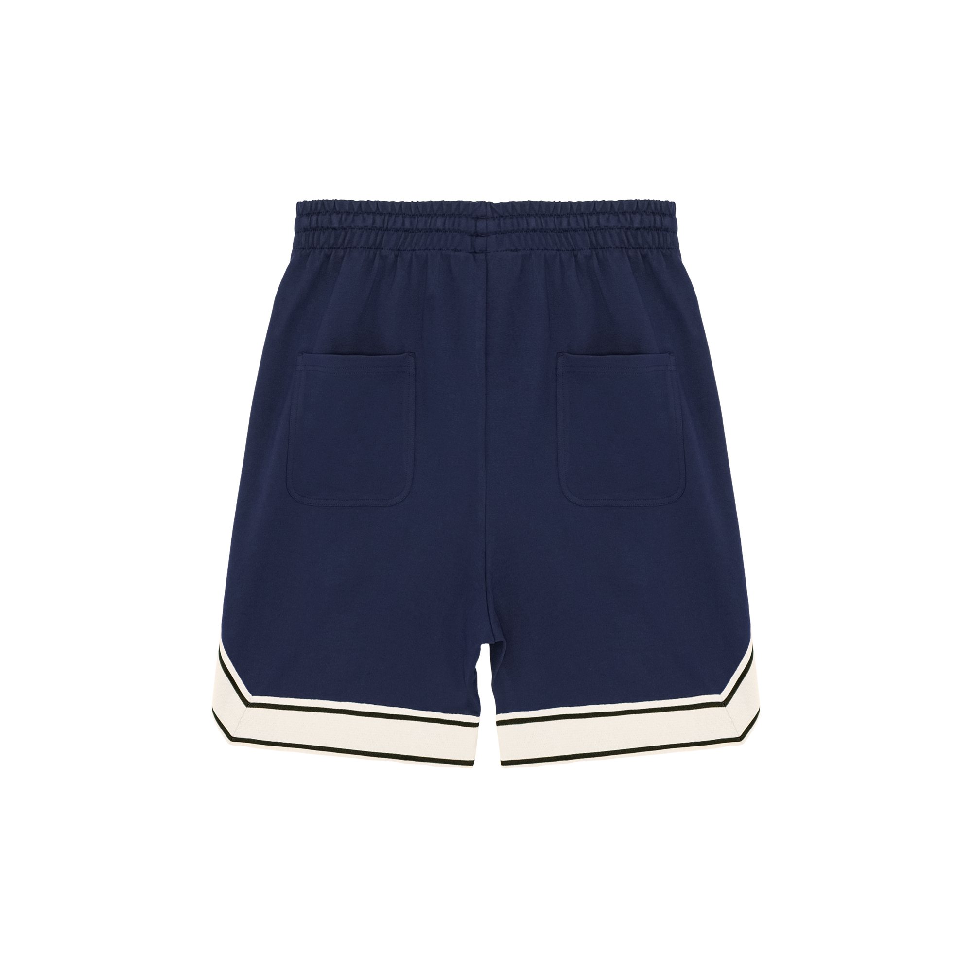 Navy Striped Hem Shorts