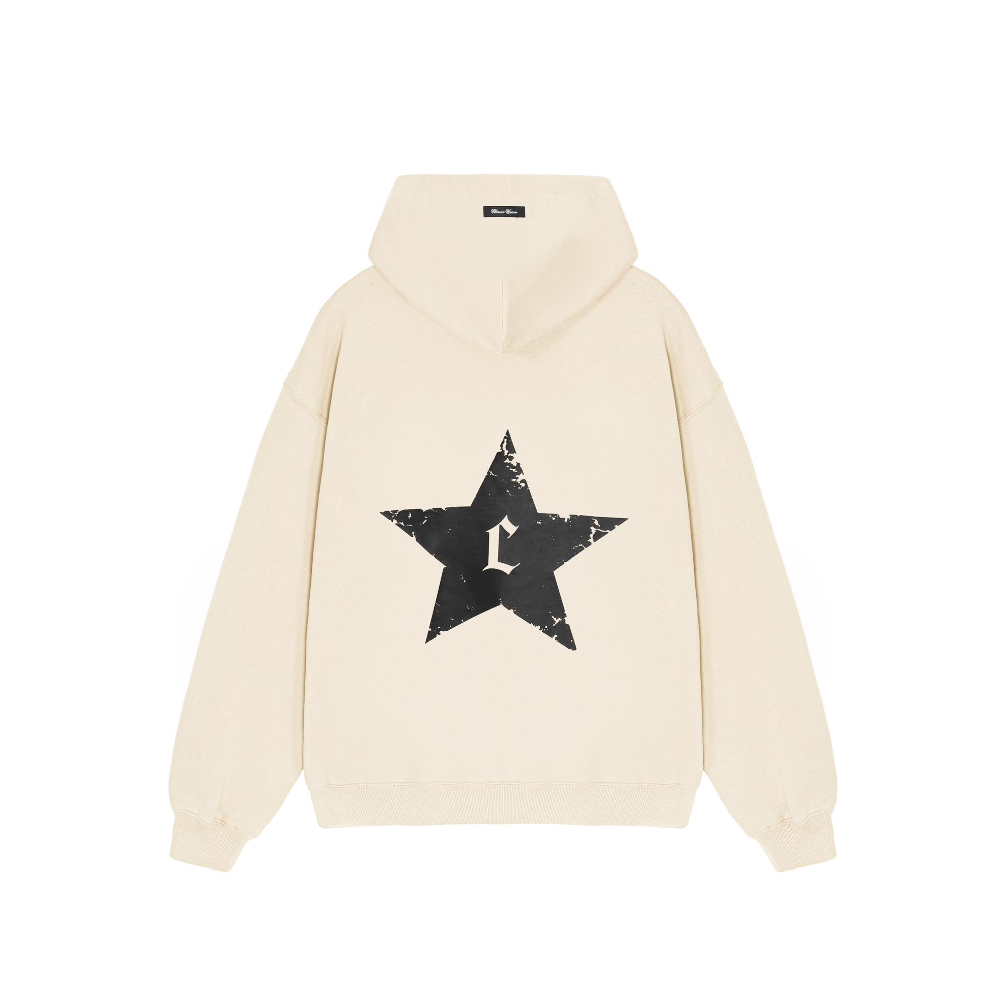 Cream Distressed Stars Hoodie