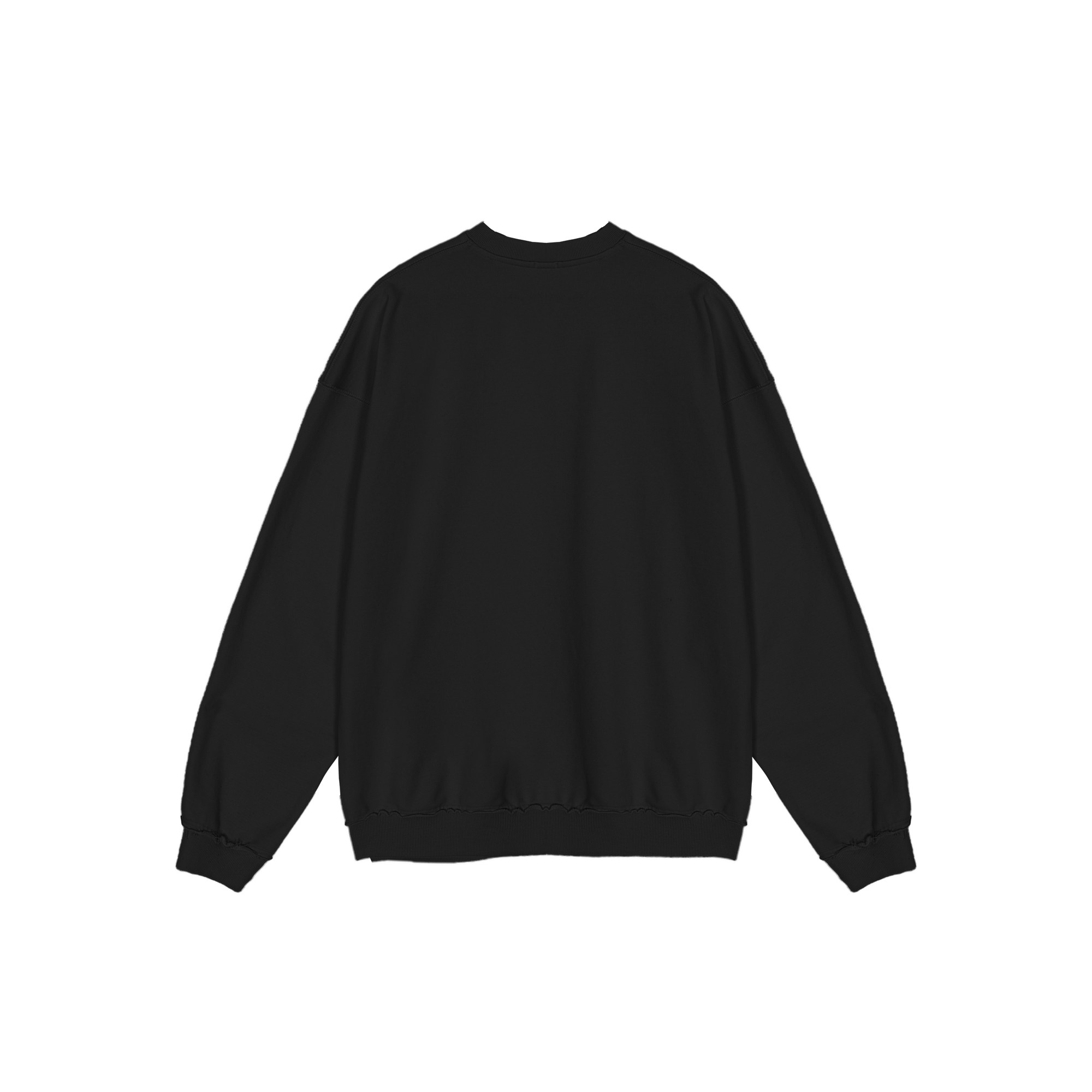 Black Raw Edge Patch Pocket Sweatshirt