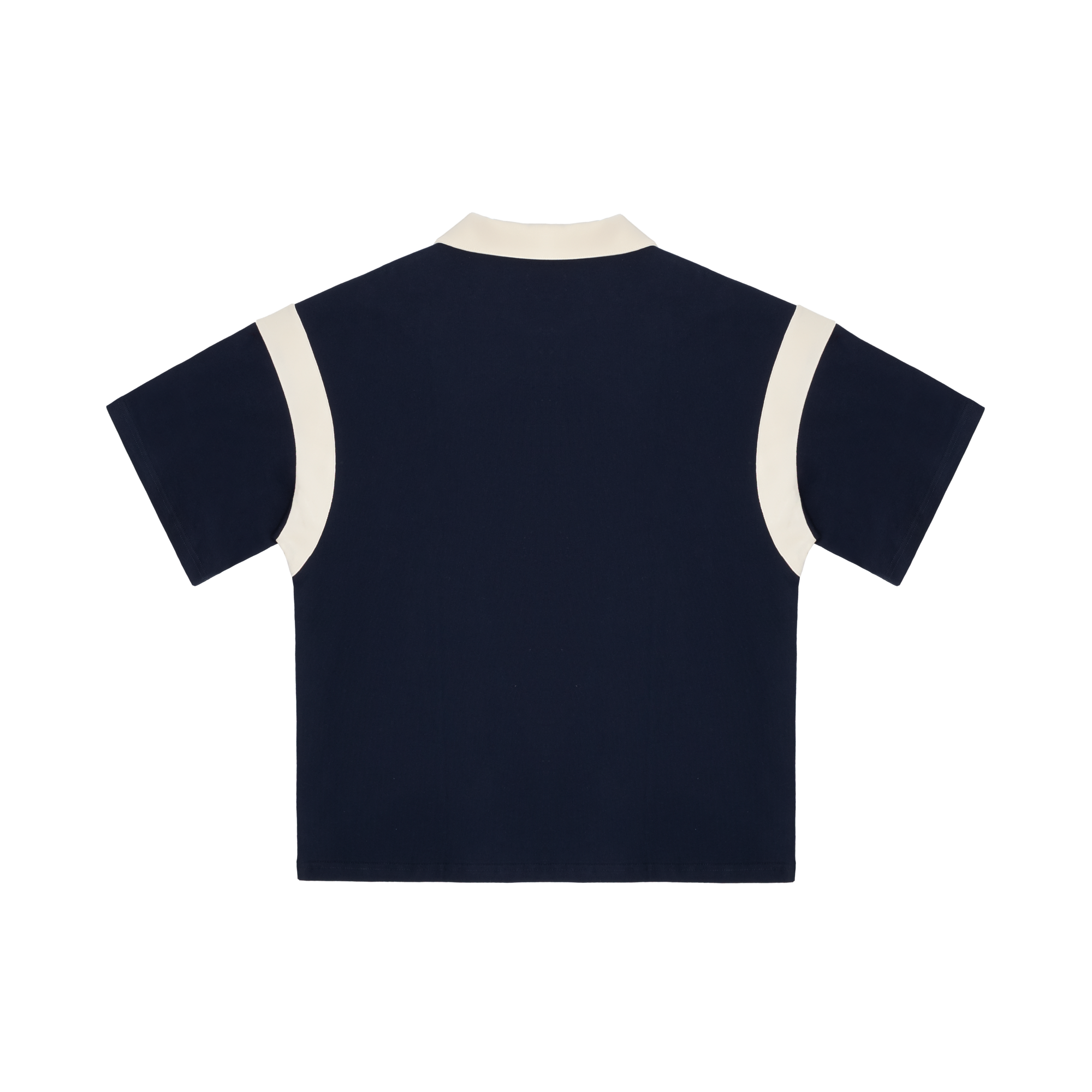 Navy blue contrast color C-shaped Polo short sleeve