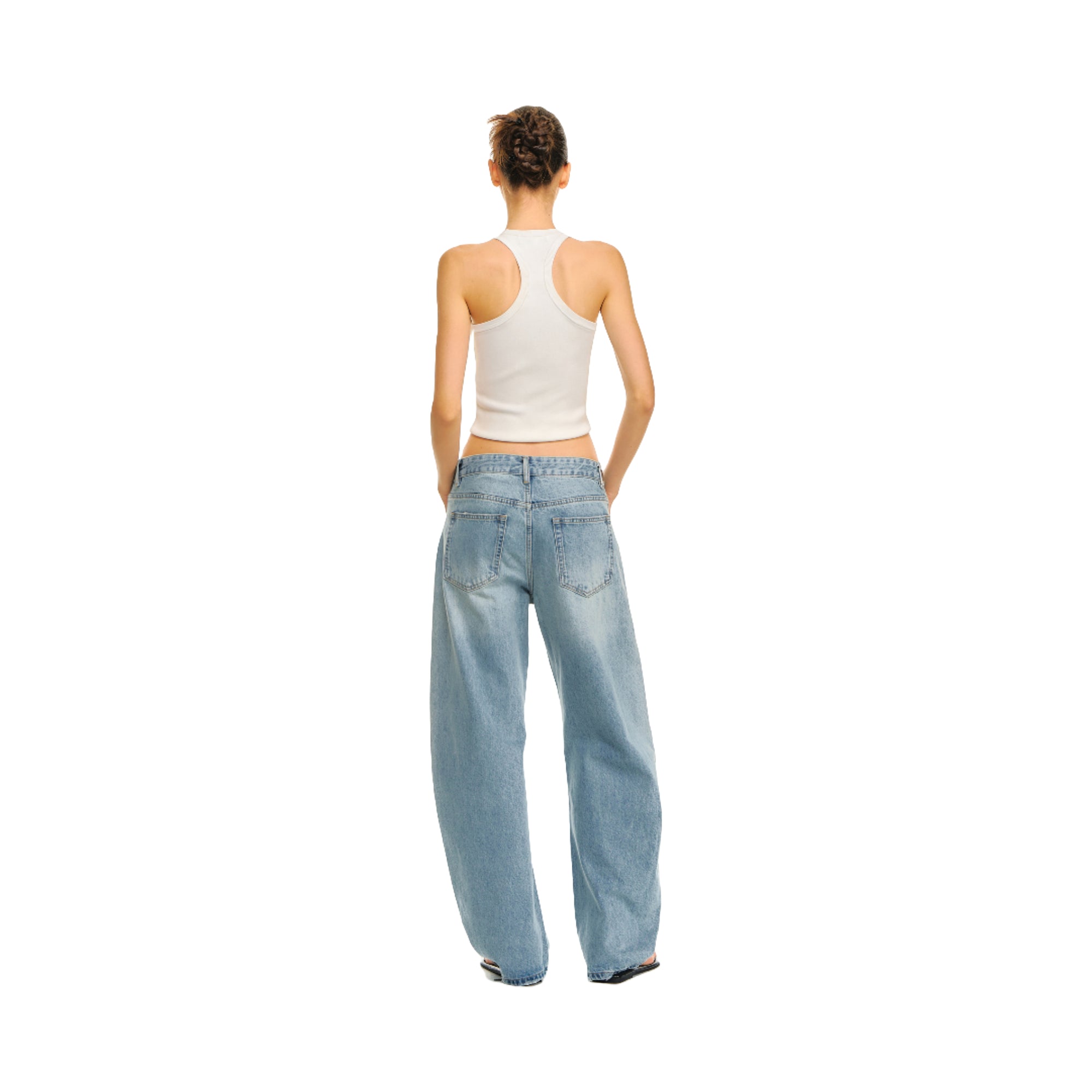 Light Blue Washed Scimitar Cocoon Gallery Jeans
