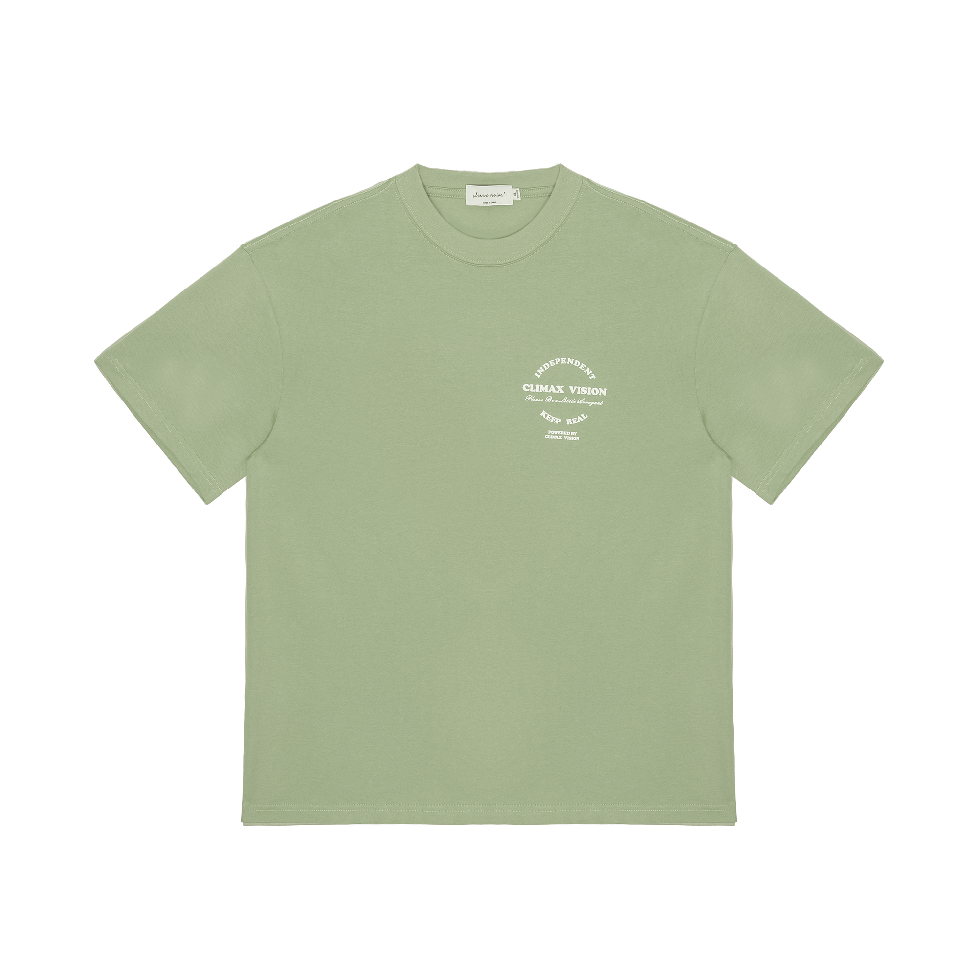 Matcha Green Round Letter Foam Short Sleeves