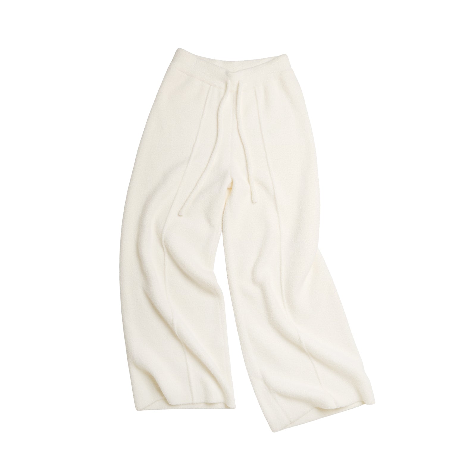 Beige Double-Sided Fleece Straight Leg Pants