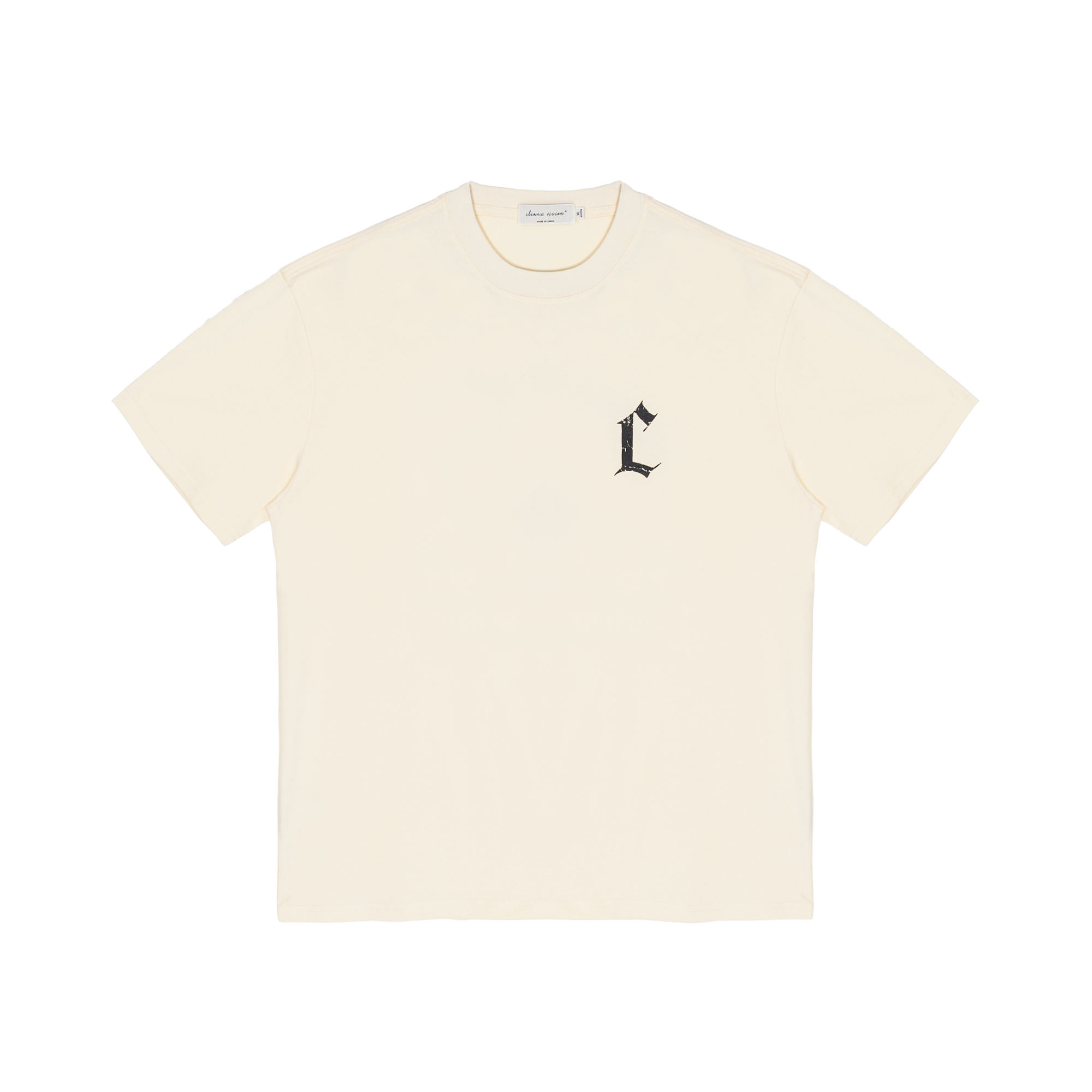 Cream Yellow Damaged C-shaped Short Sleeves