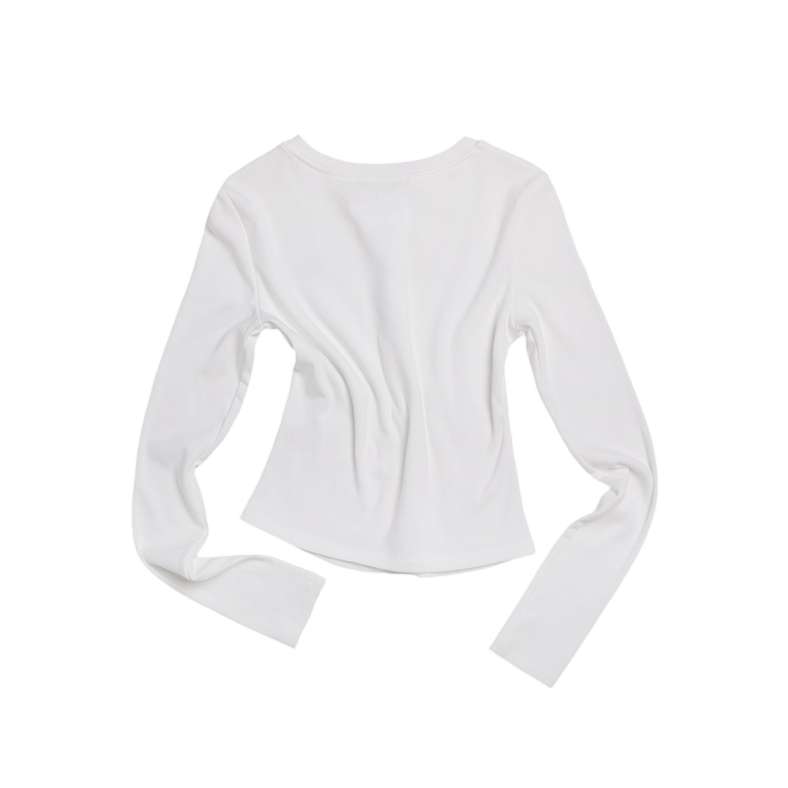 White Embroidered Half-Zip Brushed Long Sleeve