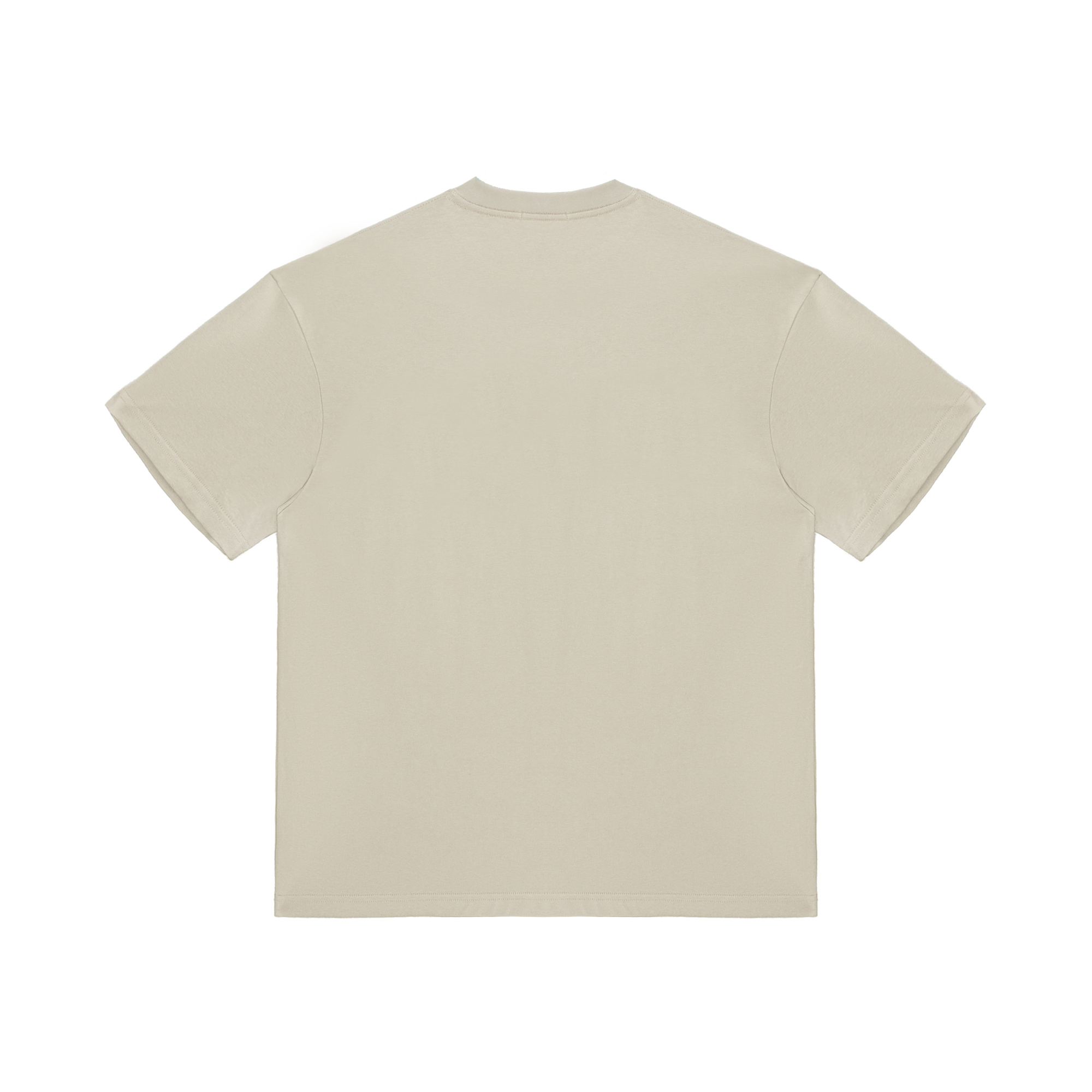 Wheat-colored Flocked Letter Short-sleeved Shirt