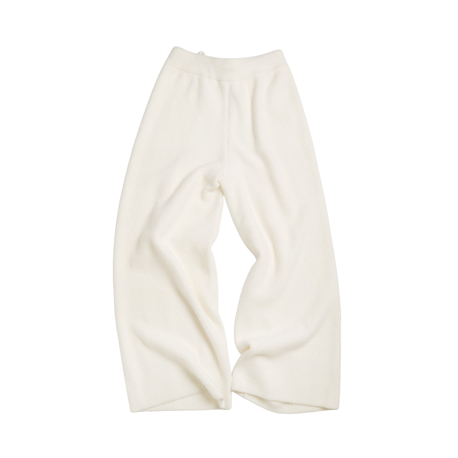 Beige Double-Sided Fleece Straight Leg Pants