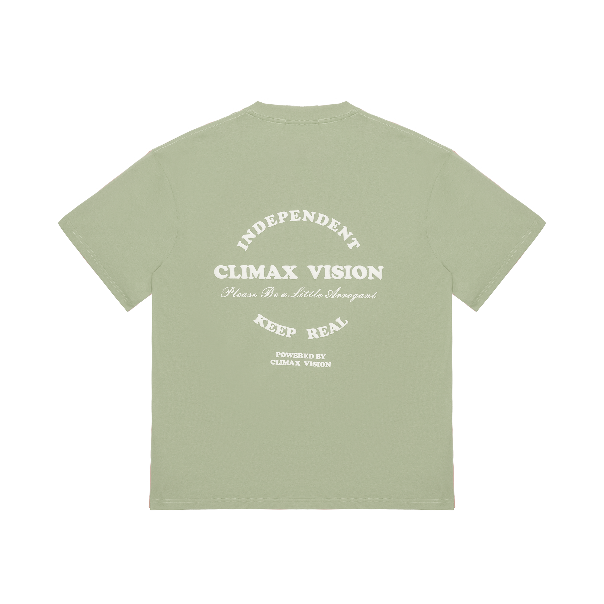 Matcha Green Round Letter Foam Short Sleeves