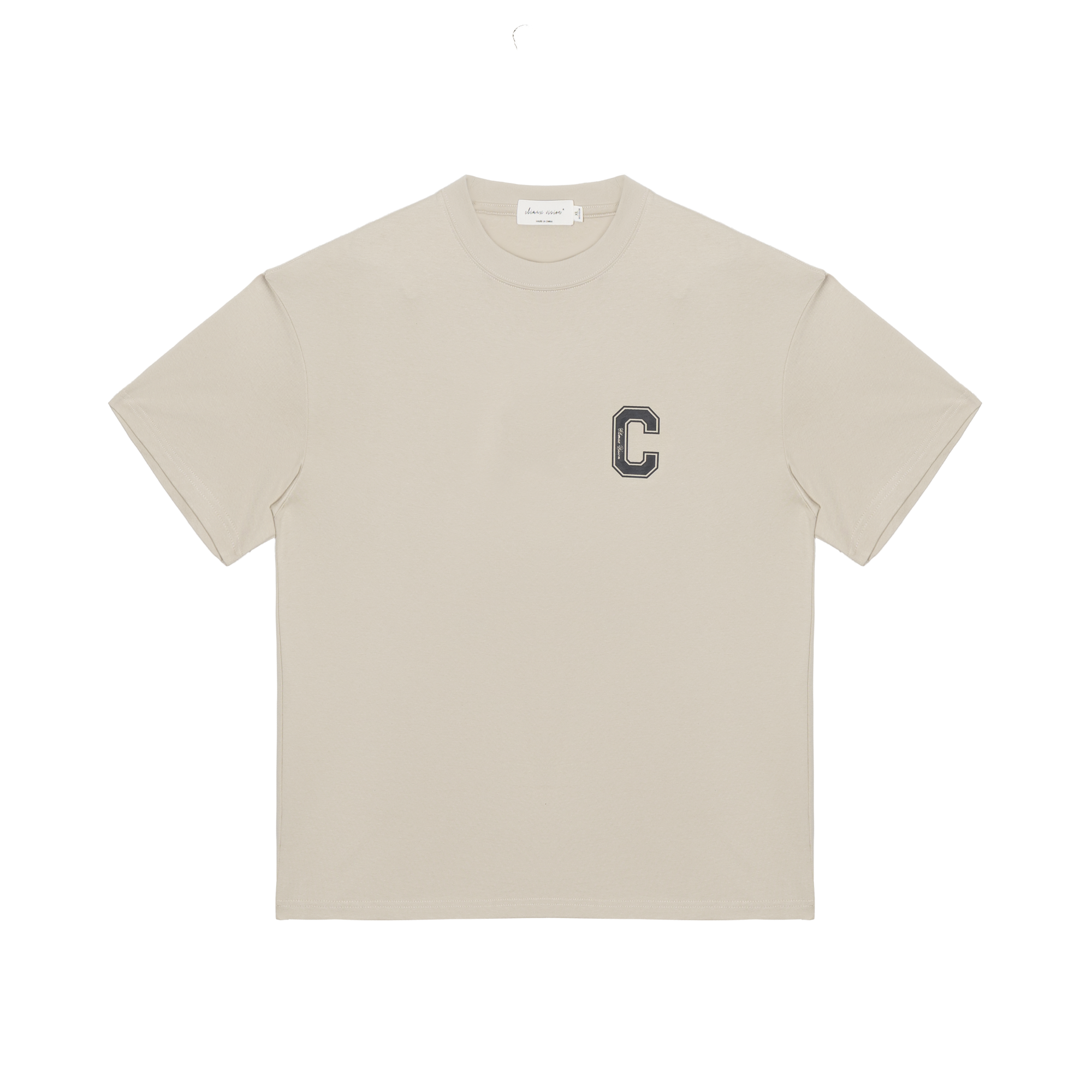 Wheat-colored Big C Print T-shirt