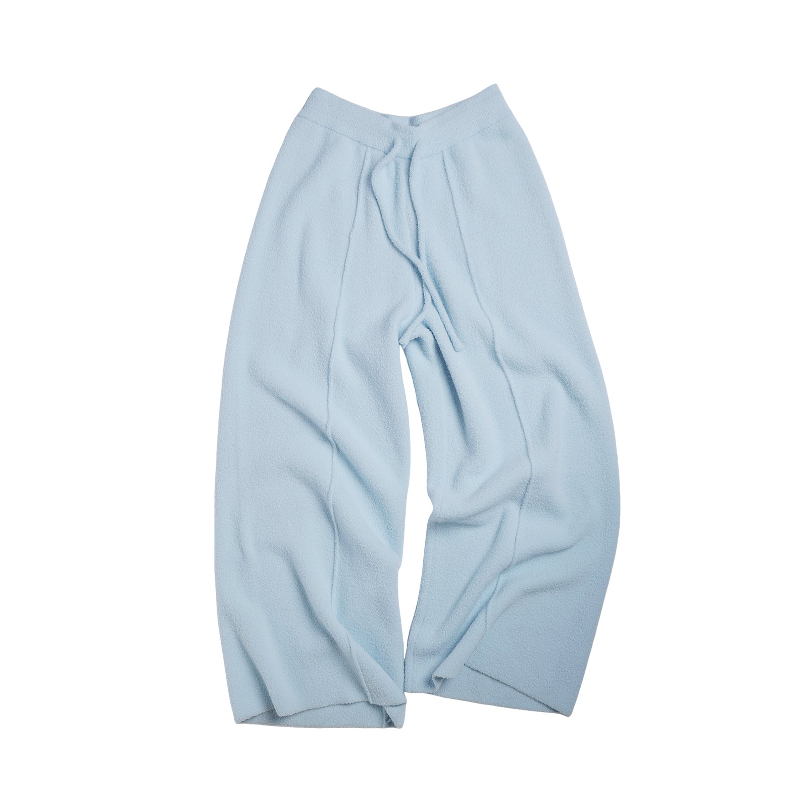Blue Double-Sided Fleece Straight Leg Pants
