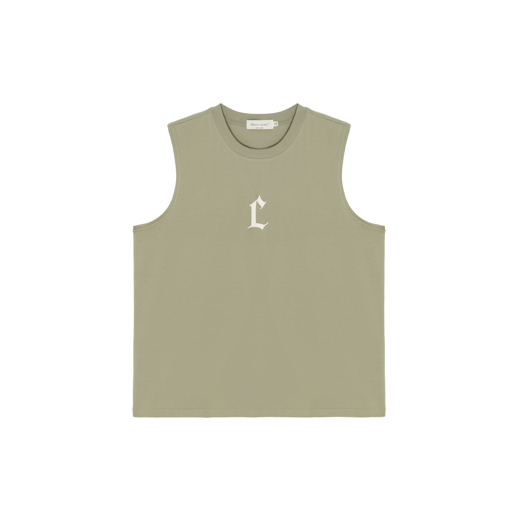 Olive Green Foam C-Print Sports Tank Top