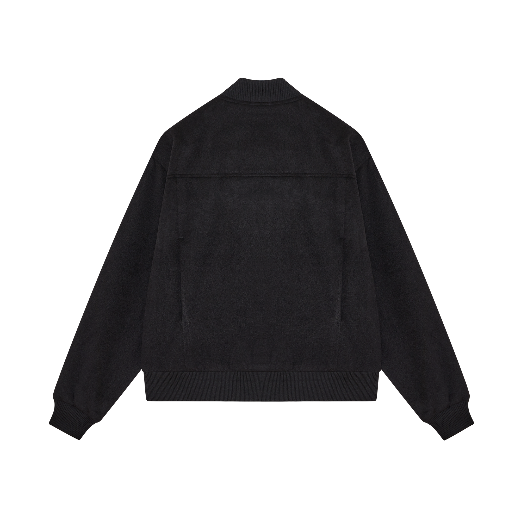 Black Double-Zip Woolen Jacket