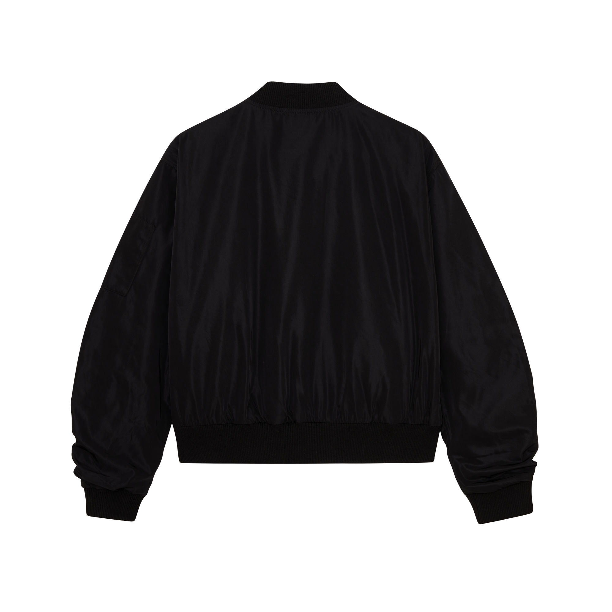 Black Ruched MA1 Bomber Jacket