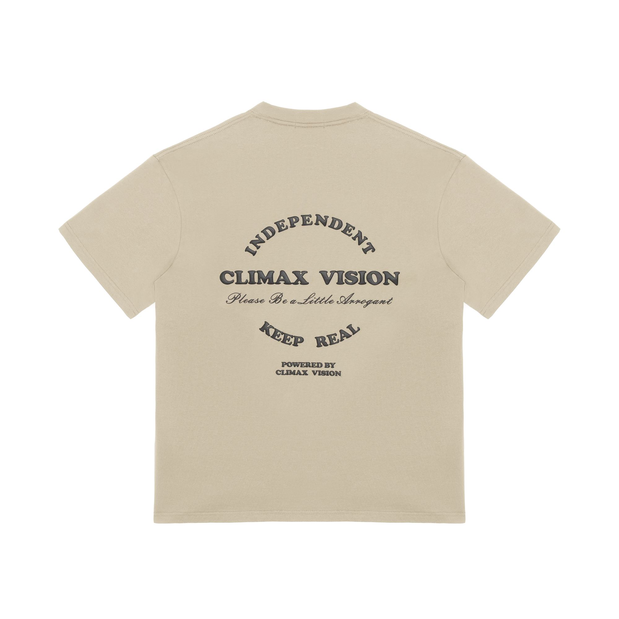 Khaki Grey Round Letter Foam Short Sleeves