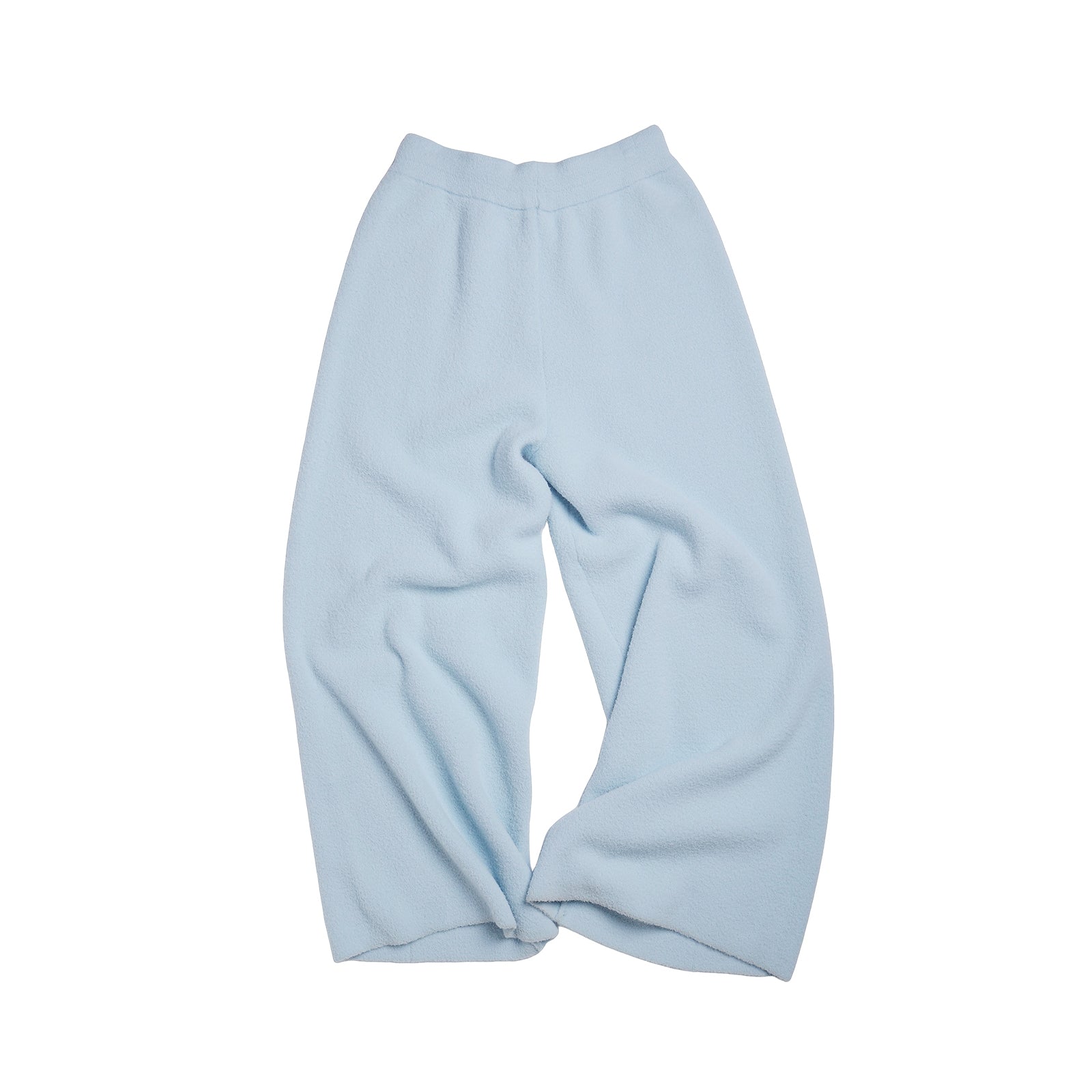 Blue Double-Sided Fleece Straight Leg Pants