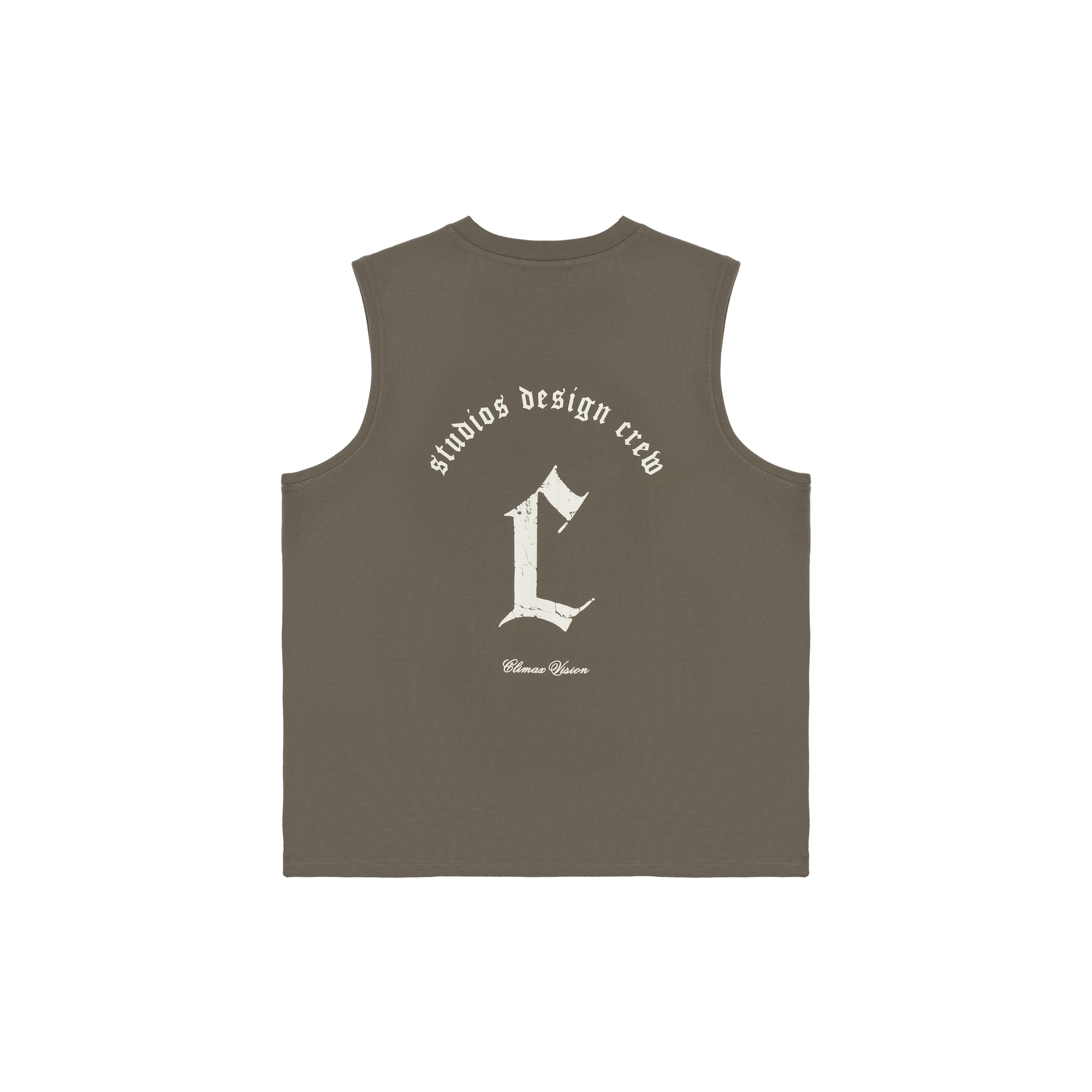Brown Distressed C-print Casual Sports Vest