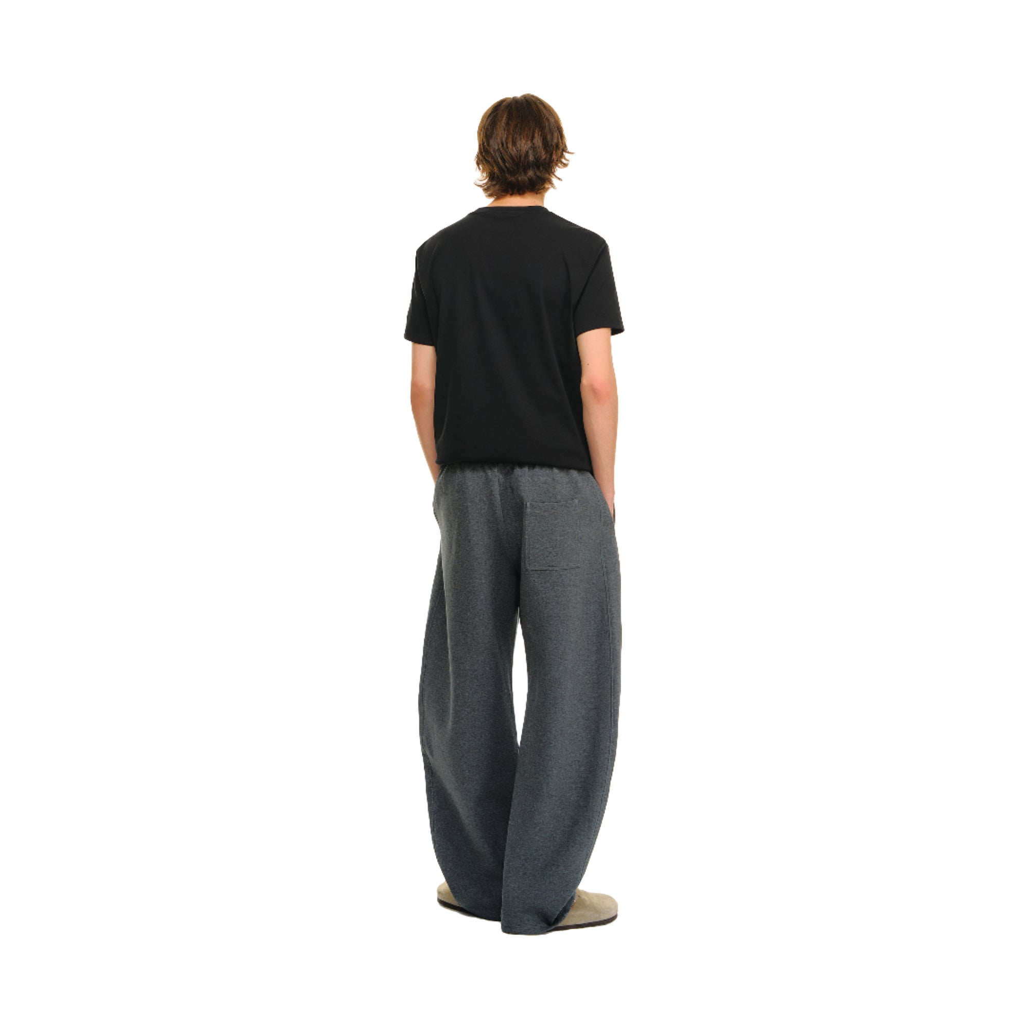 Dark Grey Structured Machete Cut Slouchy Banana Sweatpants