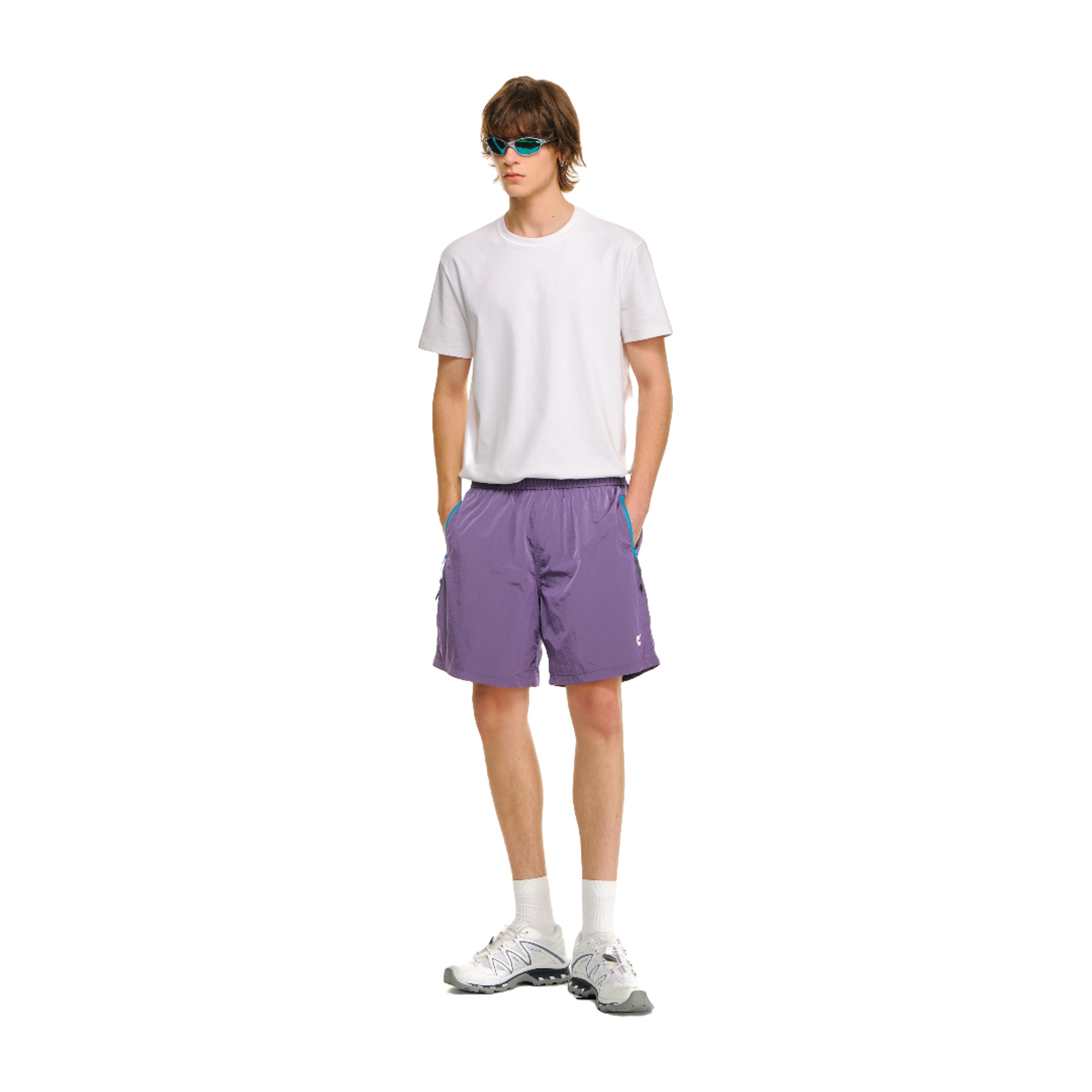 Purple Light Outdoor Sports Metallic Nylon Beach Shorts