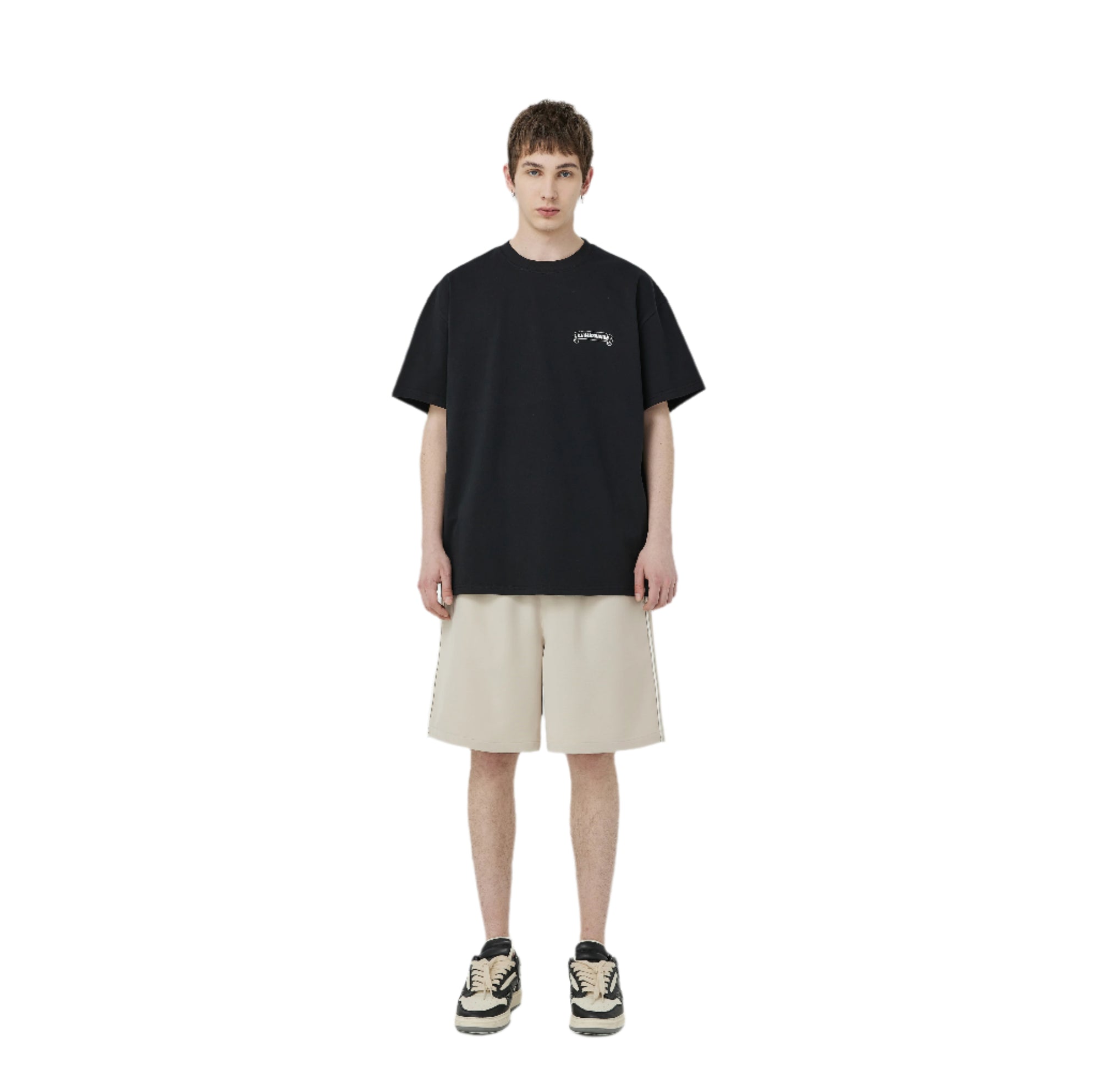 Light Beige Striped Casual Trousers Shorts