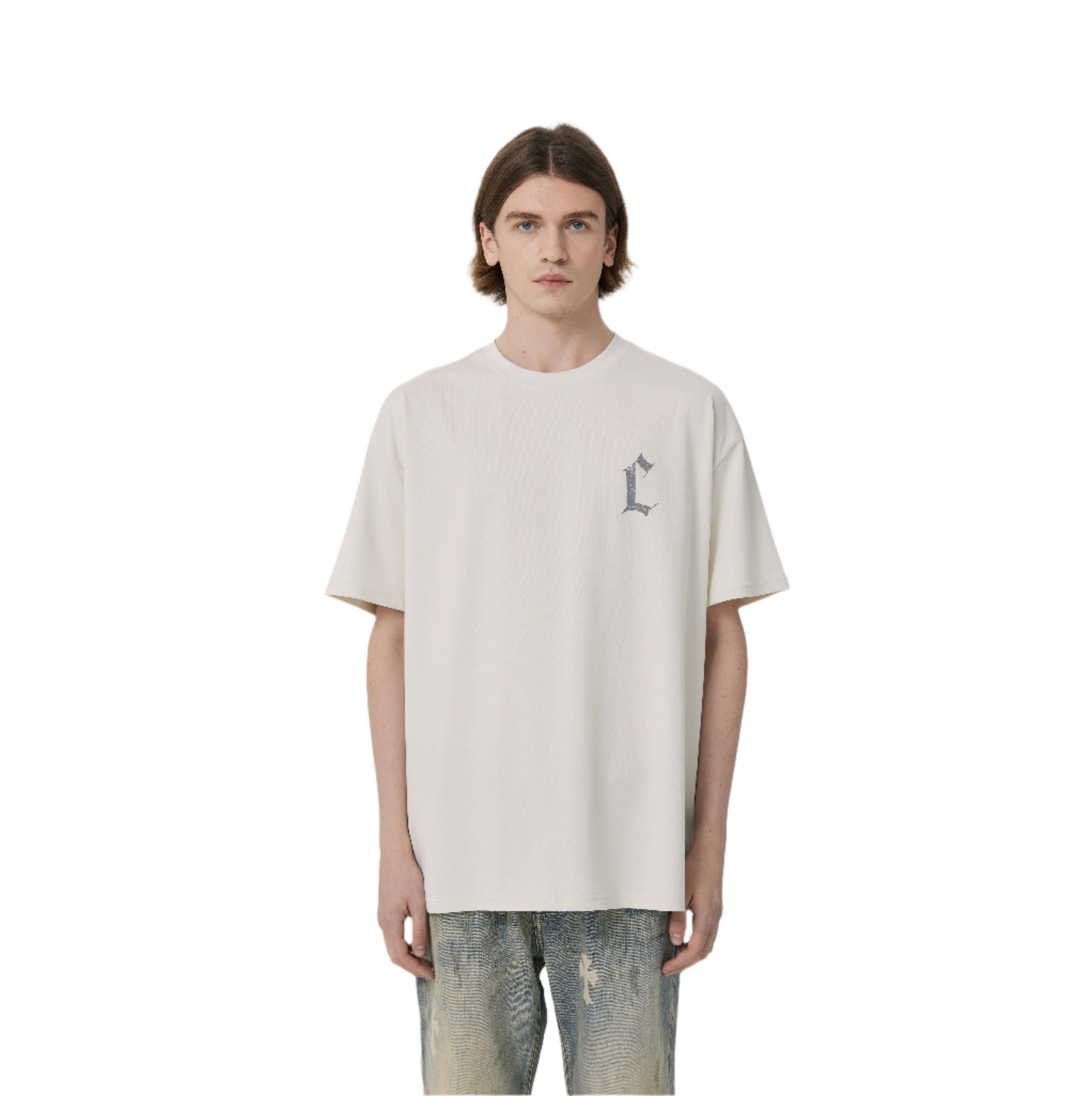 Dirty White Damaged C-line Short Sleeves