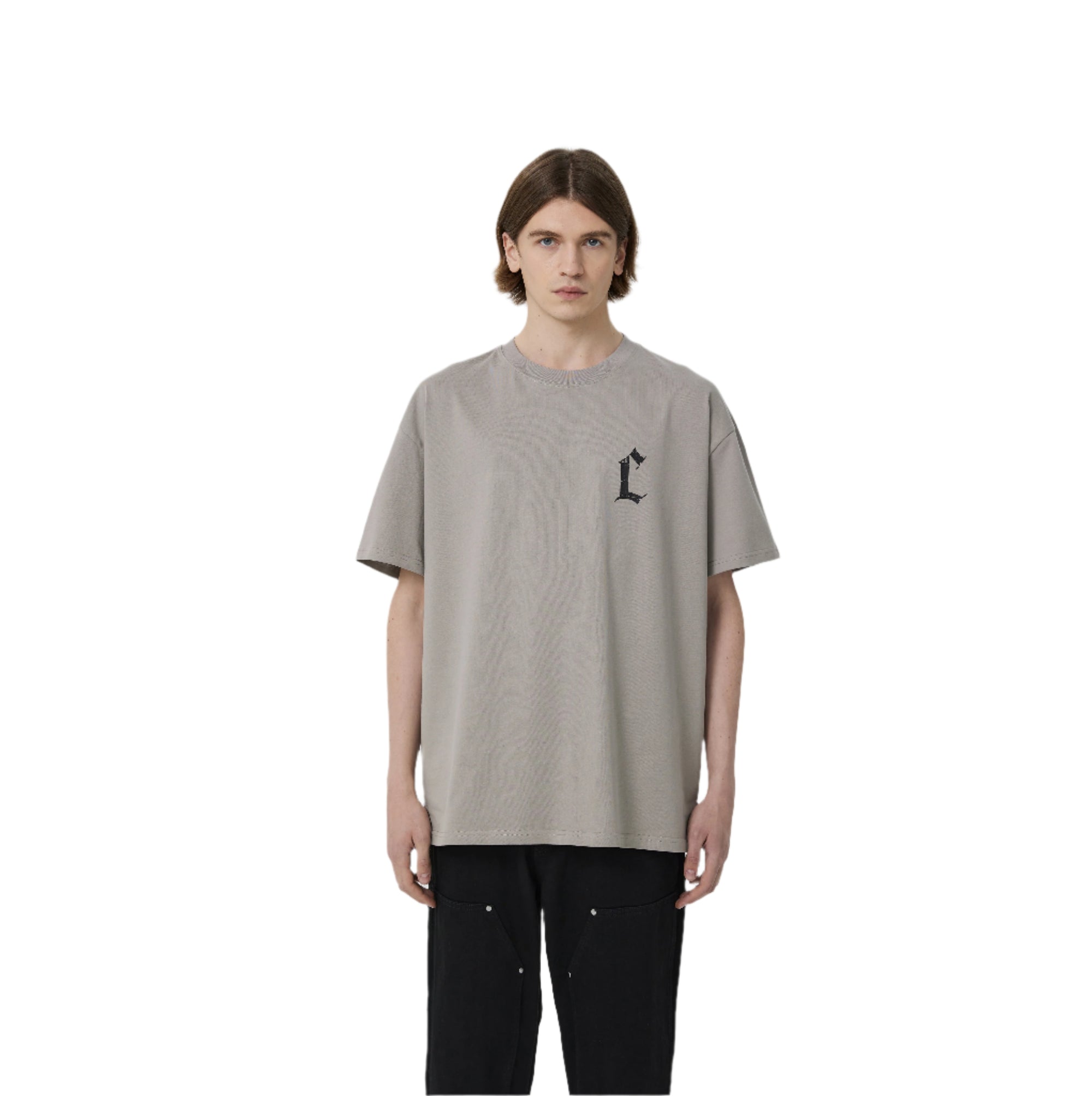 Grey Distressed C-line Short Sleeves