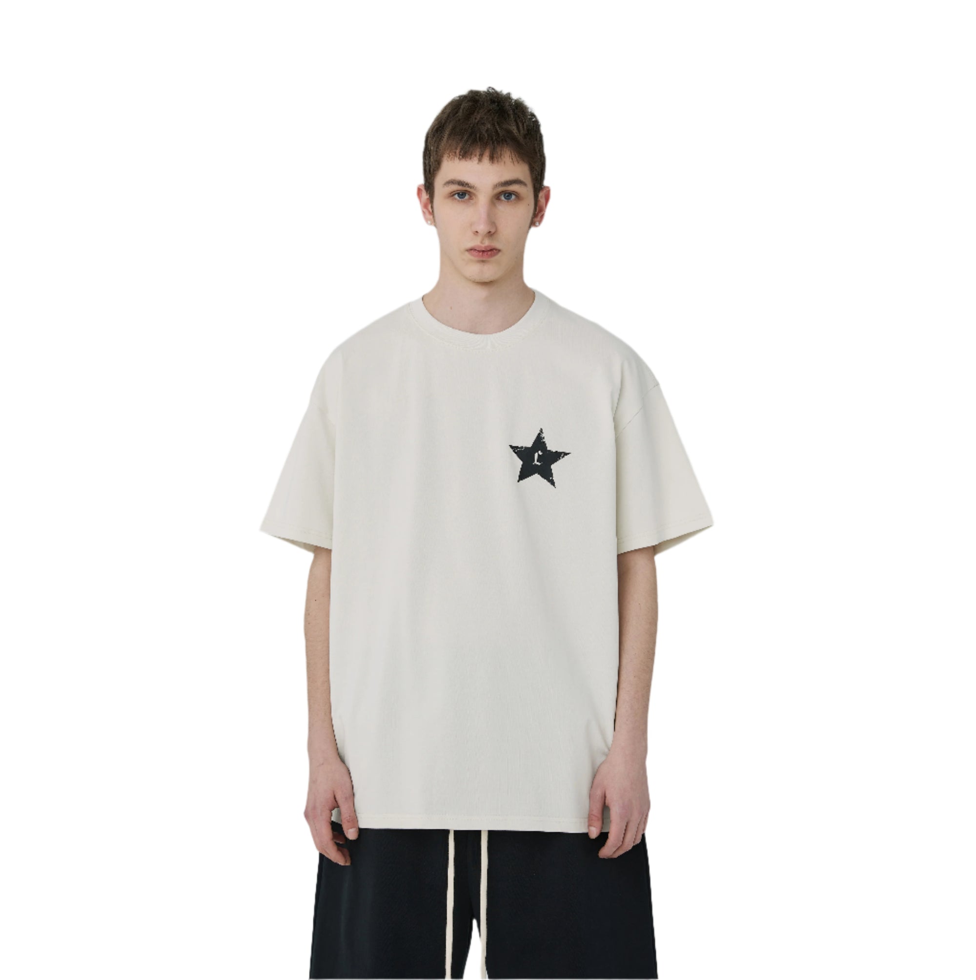 Dirty White Damaged Star C Short Sleeves