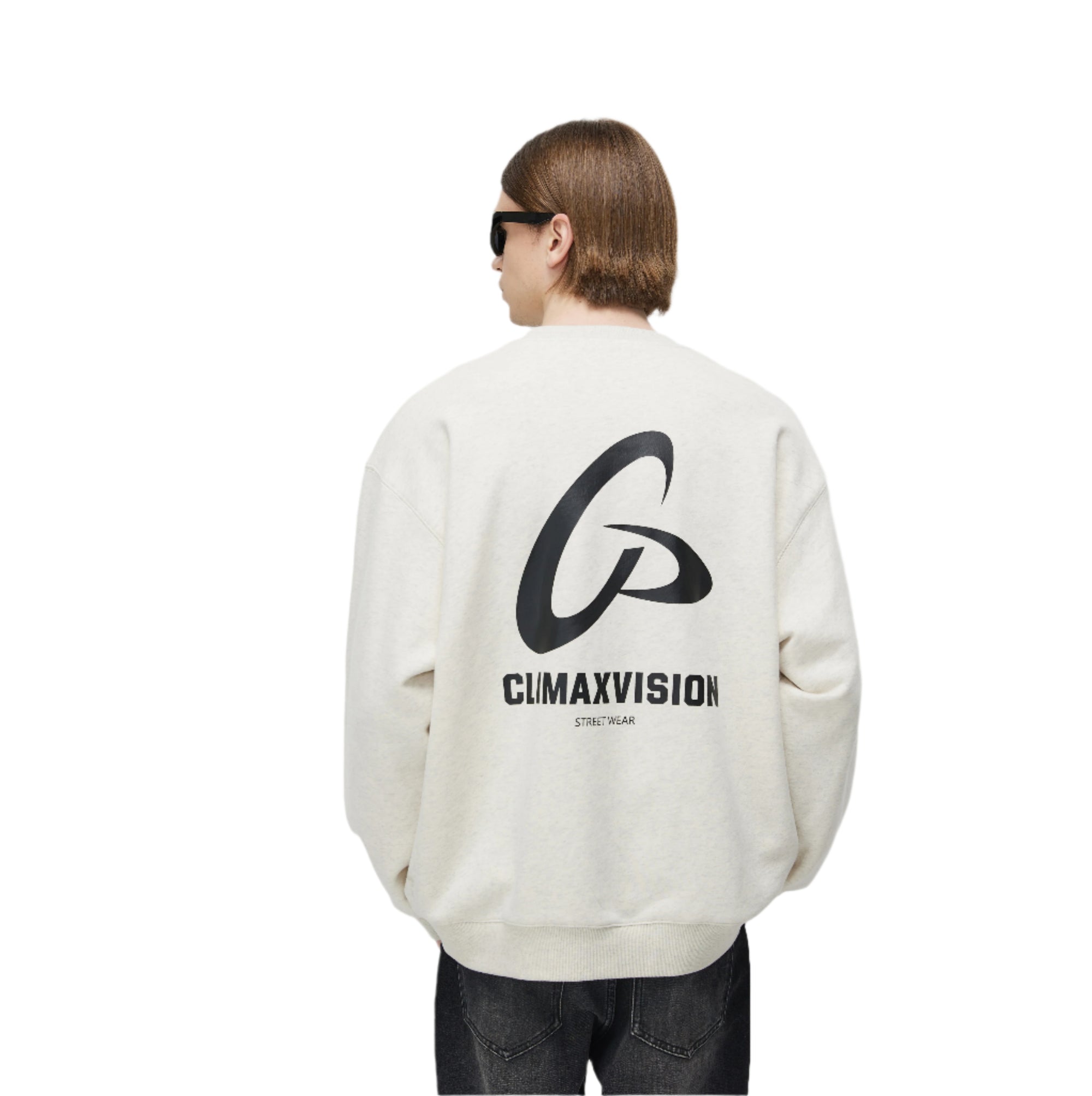 Oatmeal Frisbee Print Fleece Sweatshirt