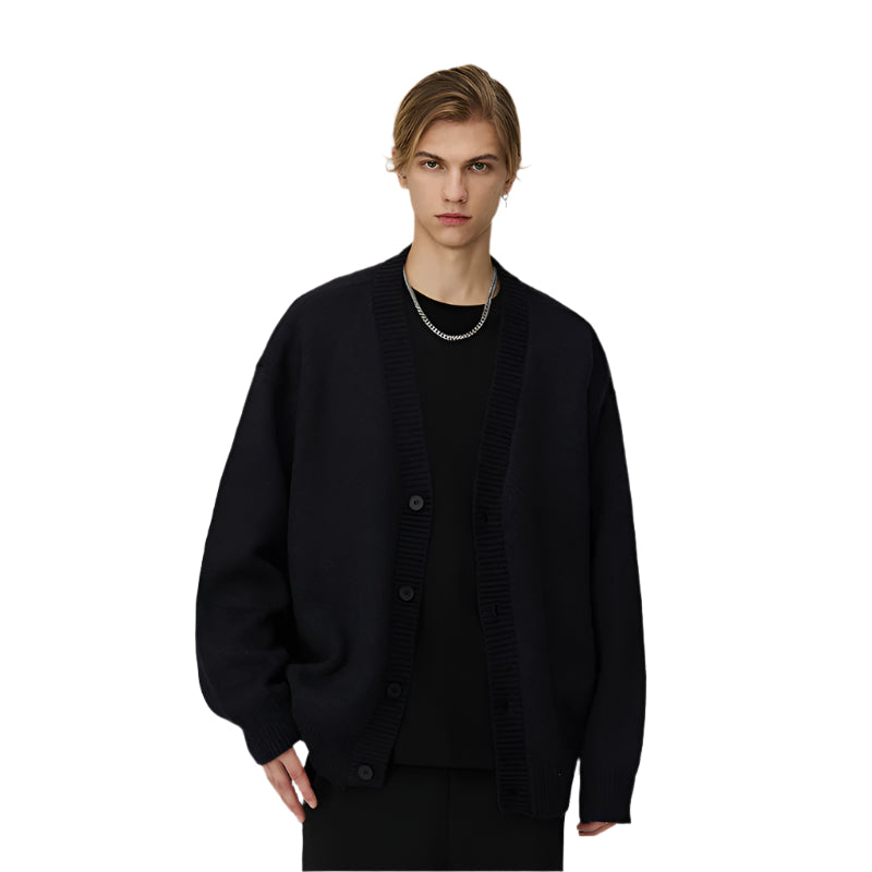 Black Loose Cardigan Sweater