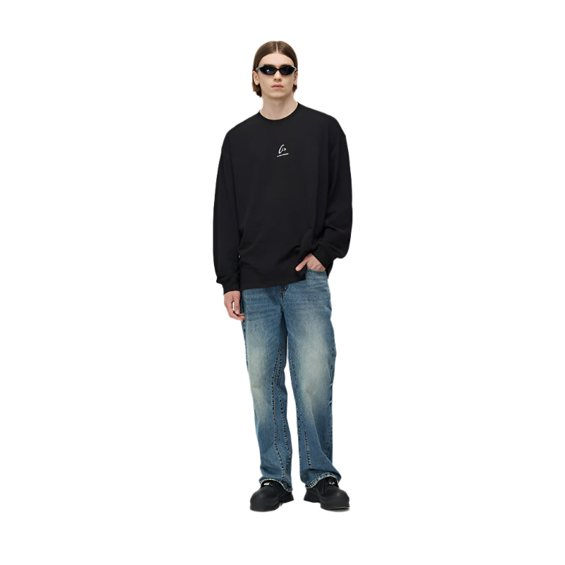 Black Liquid Silver Frisbee Long Sleeves