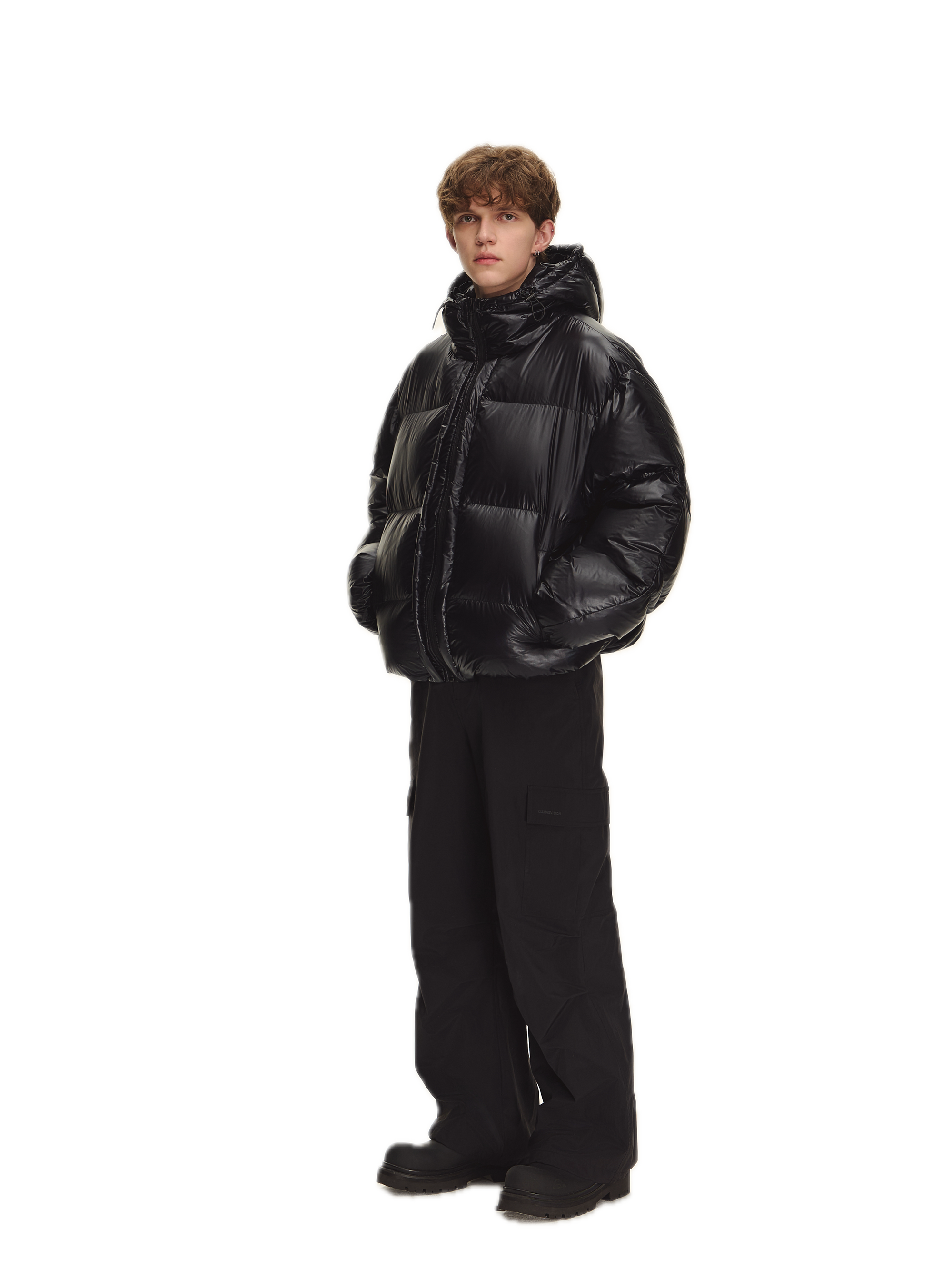 Black Ultralight High Density Fluffy Hooded Down Jacket