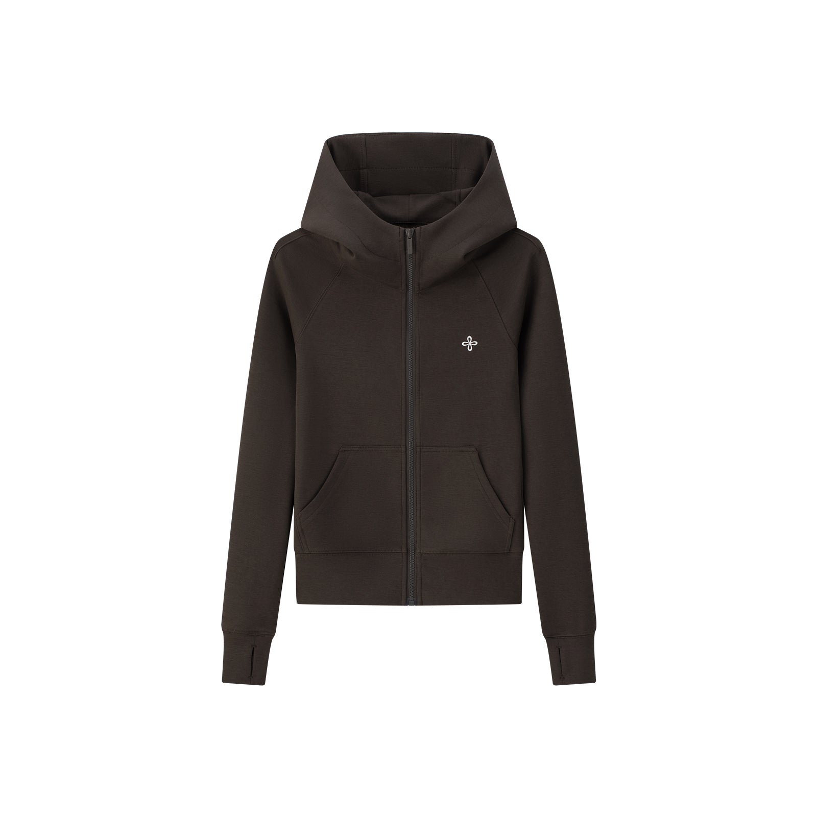 Brown Cross Cloud-Style Slim-Fit Hooded Jacket