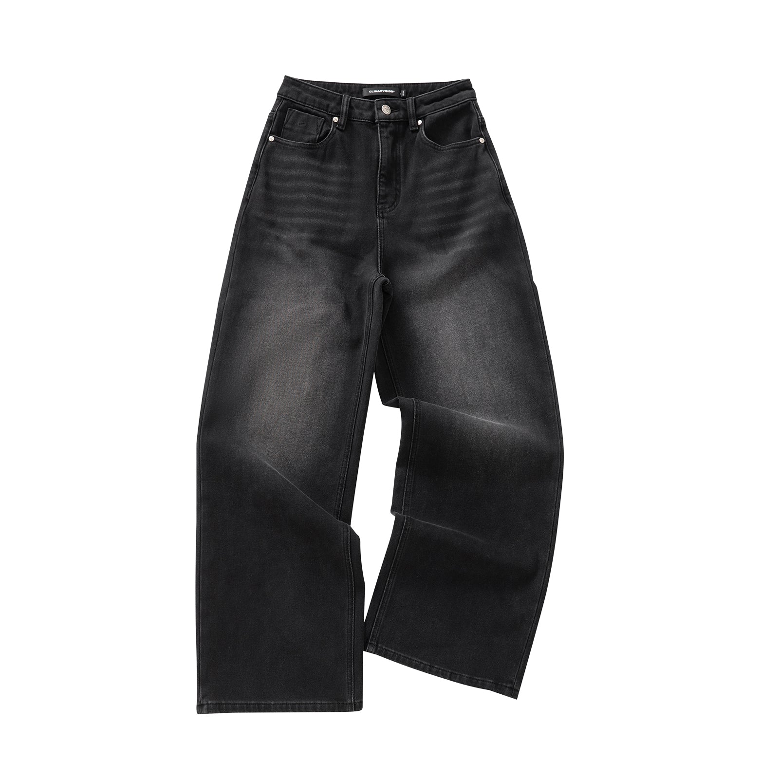 Black Classic Fleece-Lined Straight Leg Jeans