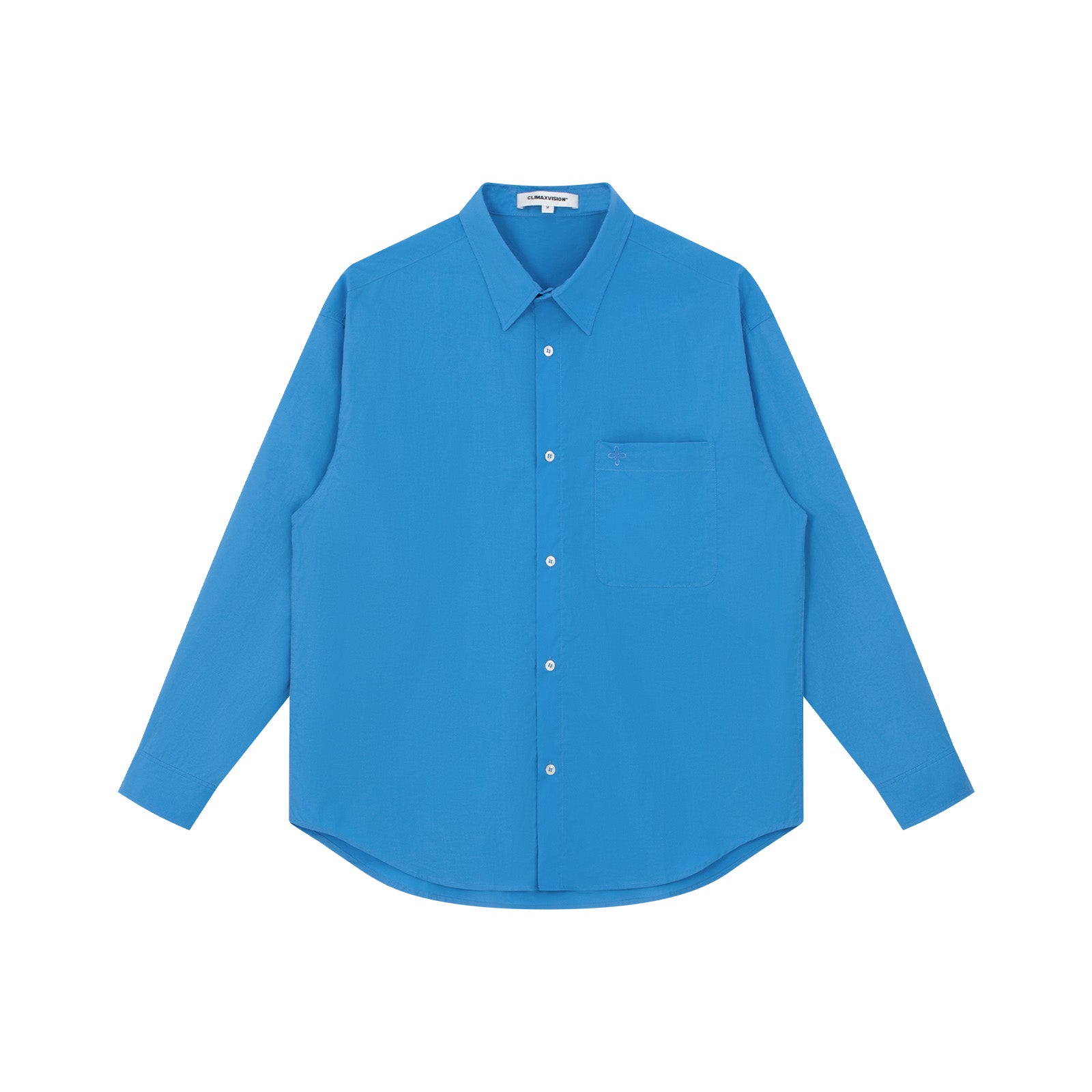 Blue Cross Embroidered Loose Shirt